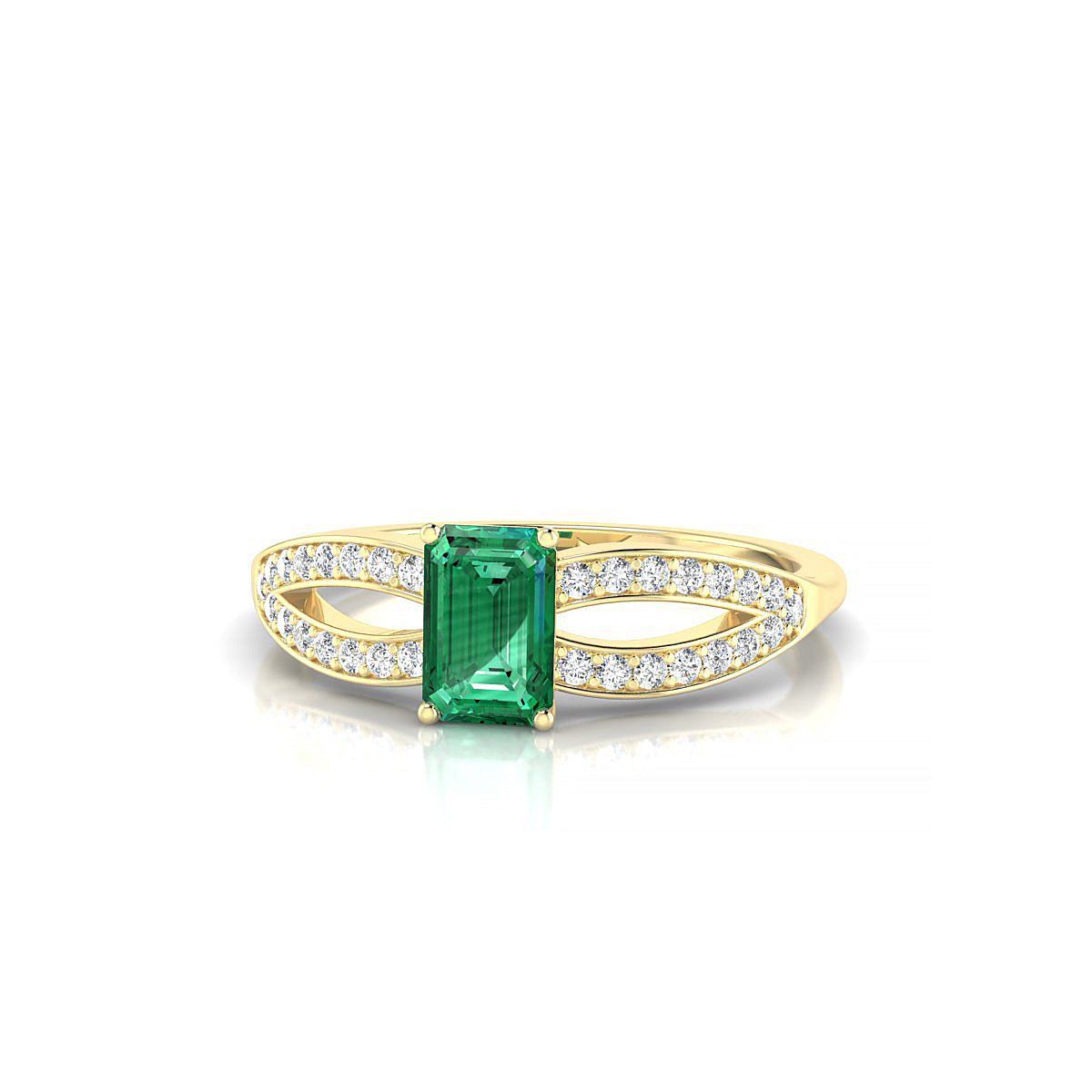 Prestige | 18k Yellow Gold 6 x 4 mm Emerald Emerald Ring