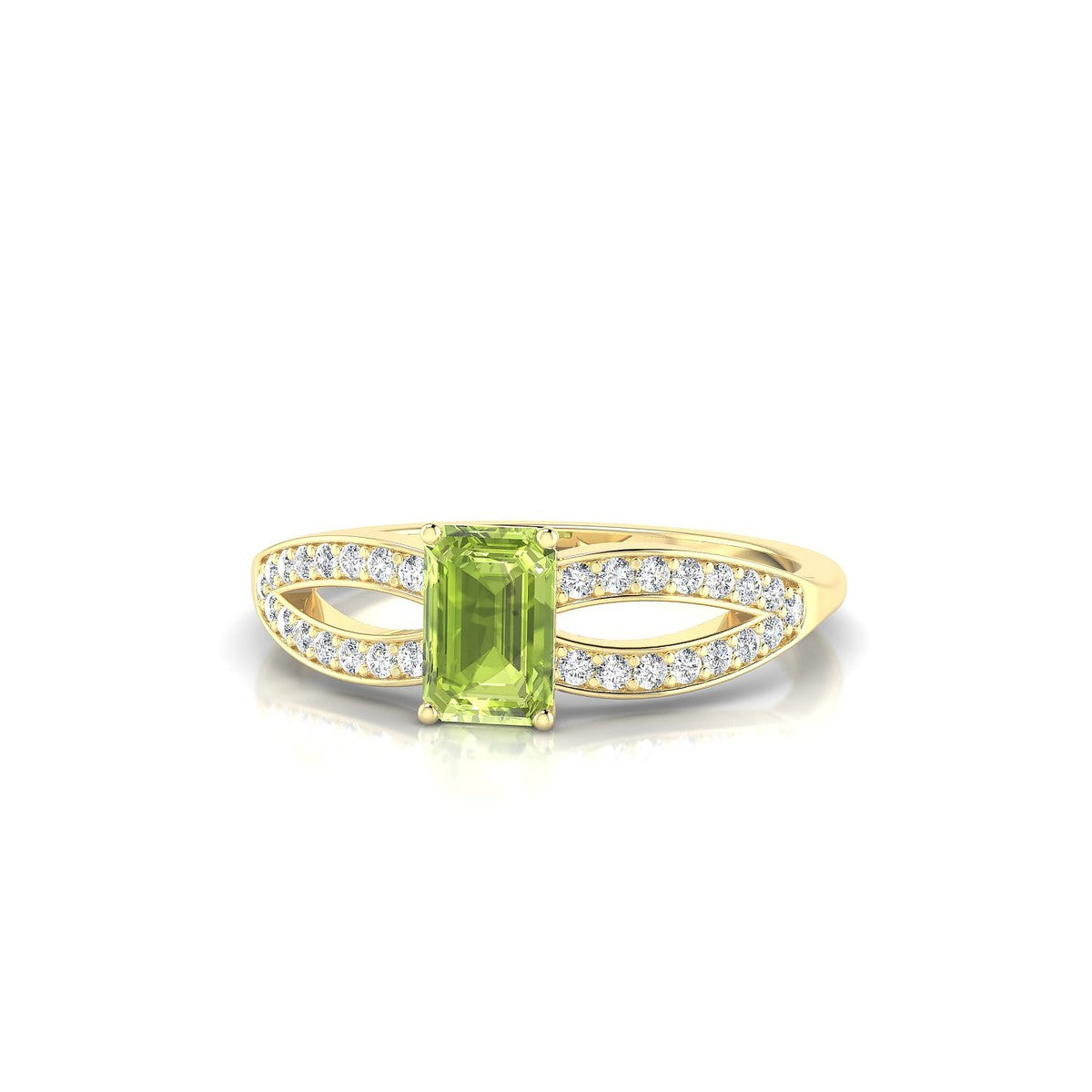 Prestige | 18k Yellow Gold 6 x 4 mm Emerald Peridot Ring