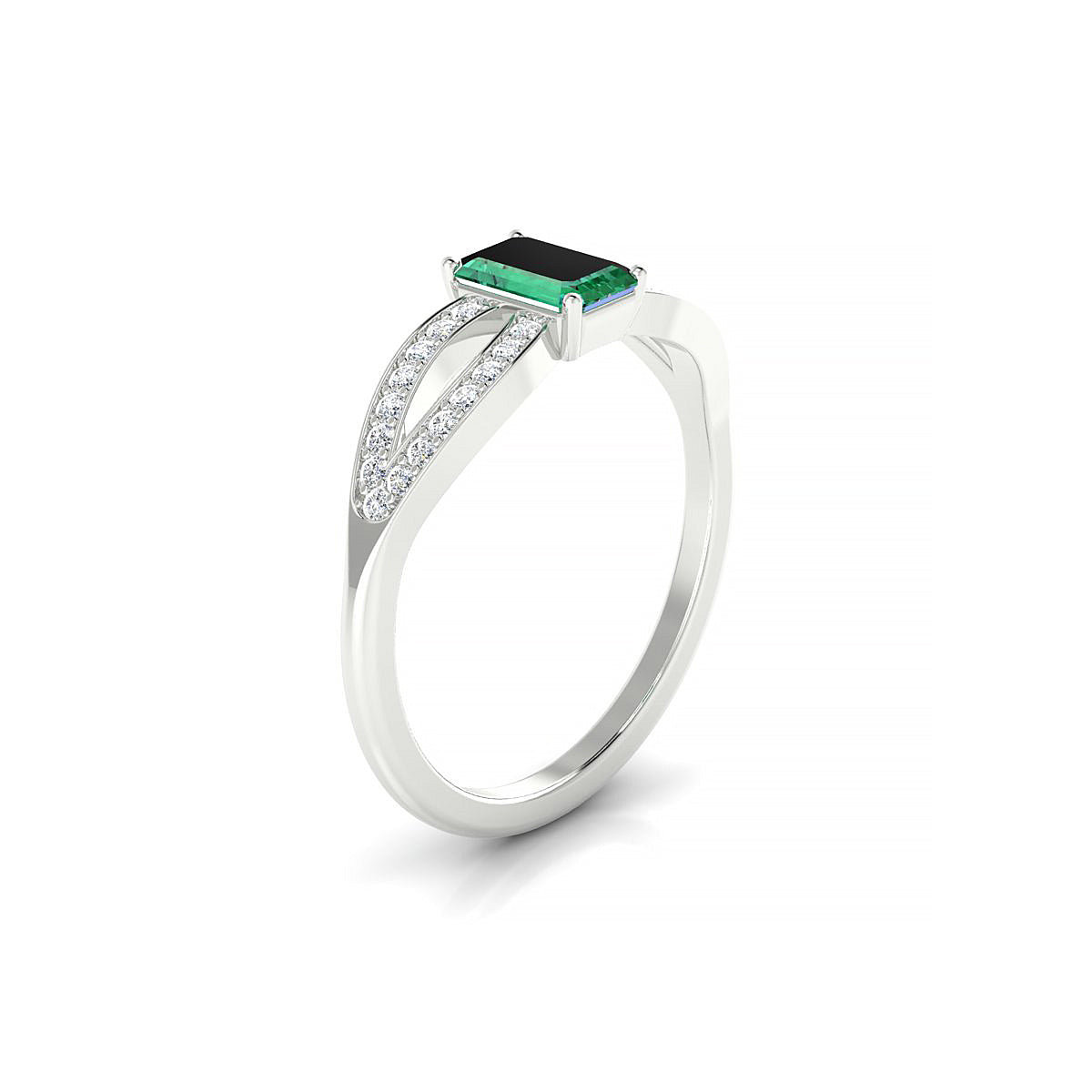 Prestige | 18k White Gold 6 x 4 mm Emerald Emerald Ring
