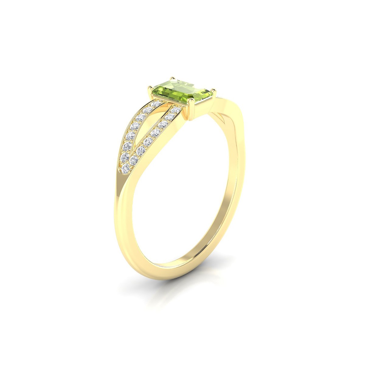 Prestige | 18k Yellow Gold 6 x 4 mm Emerald Peridot Ring