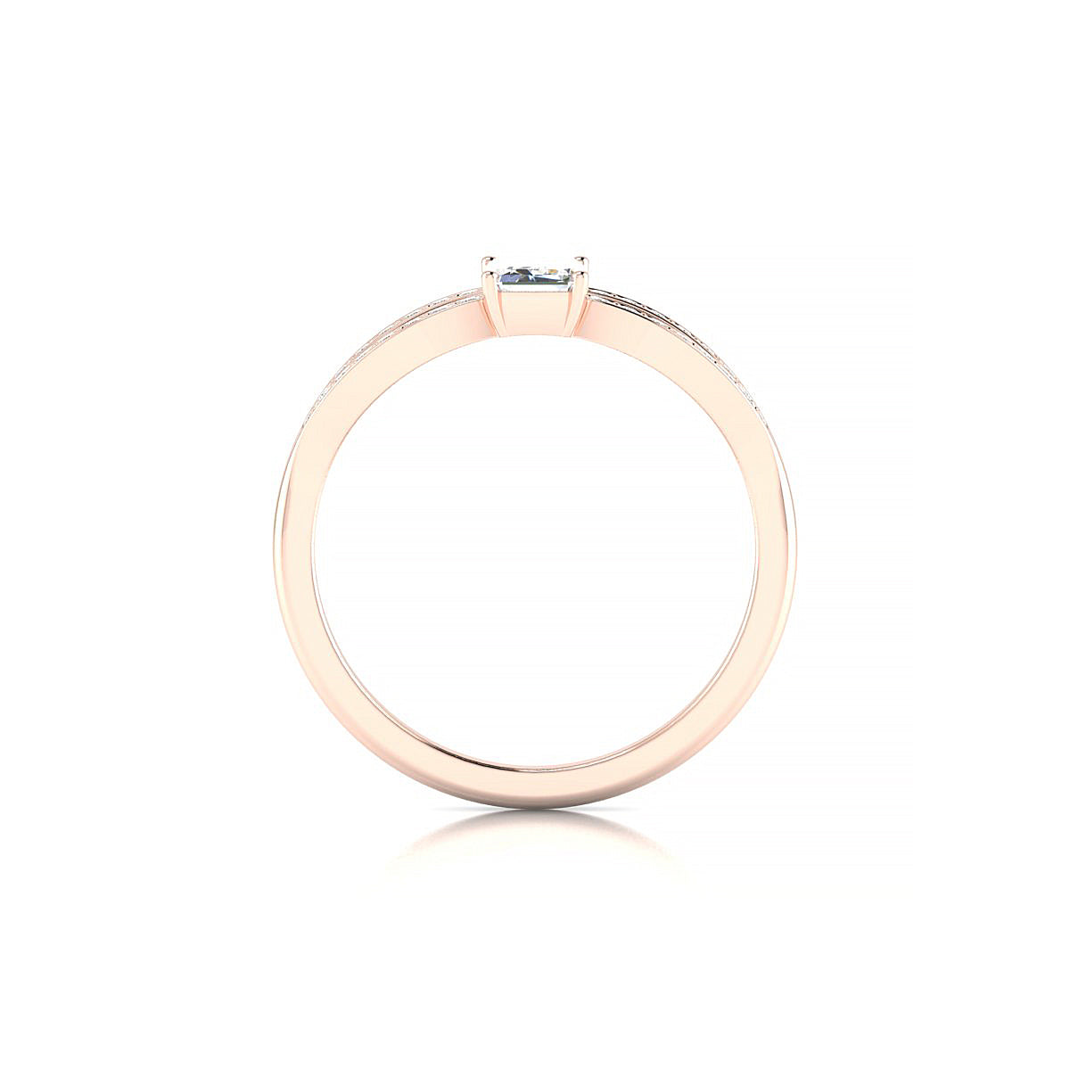 Prestige | 18k Rose Gold 6 x 4 mm Emerald Diamond Ring