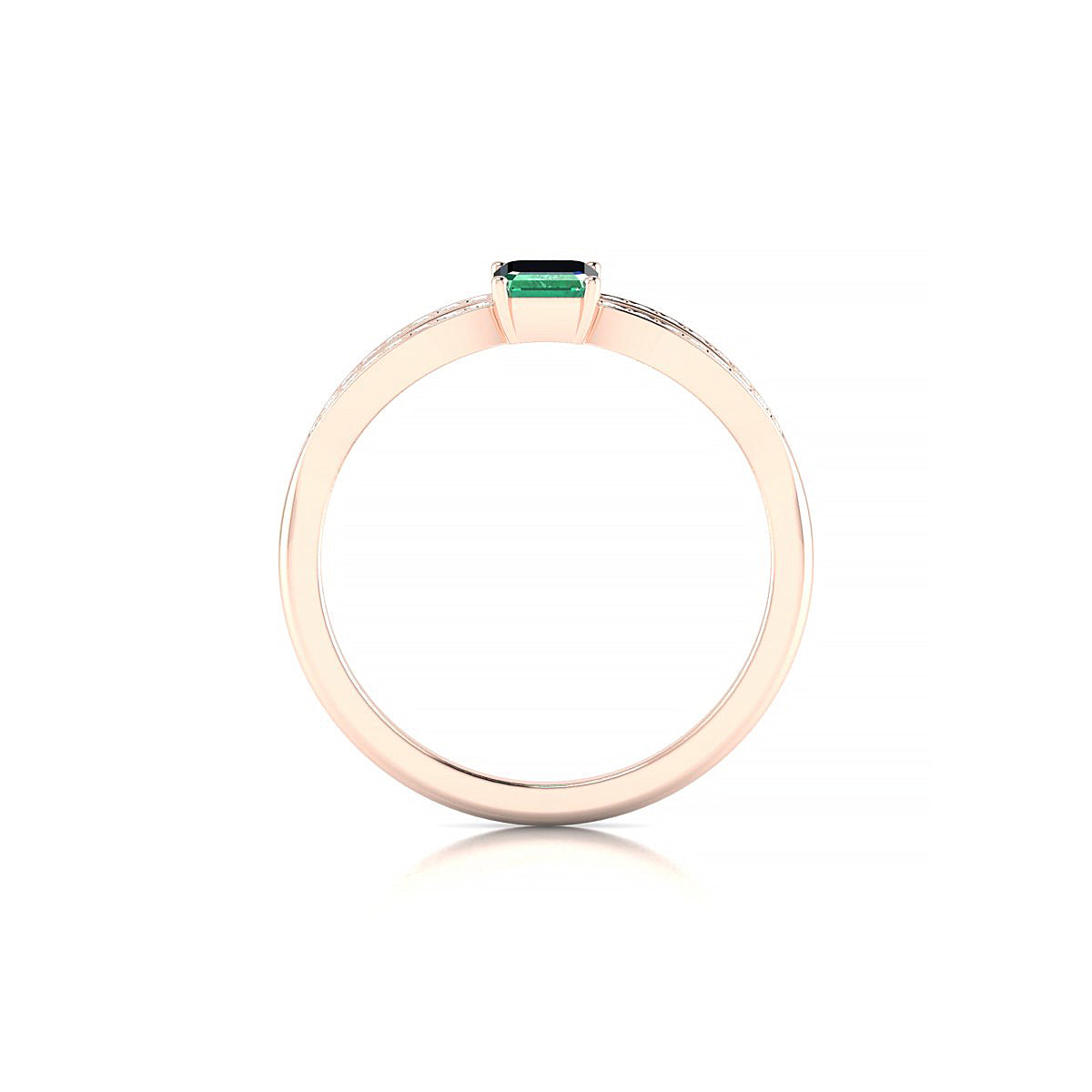 Prestige | 18k Rose Gold 6 x 4 mm Emerald Emerald Ring