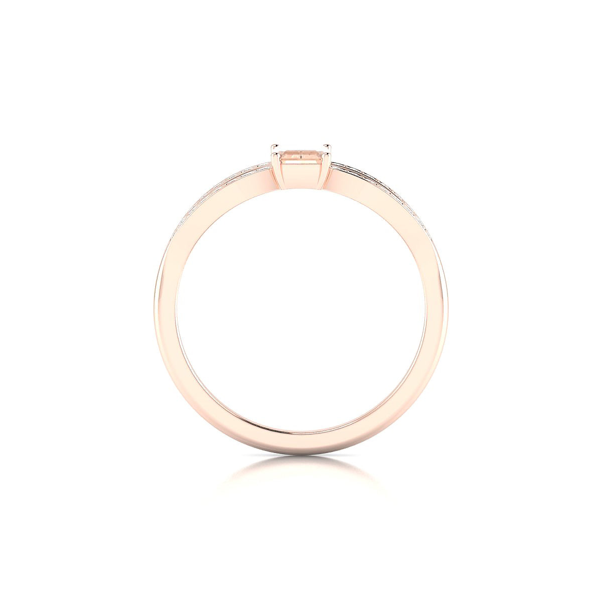 Prestige | 18k Rose Gold 6 x 4 mm Emerald Morganite Ring