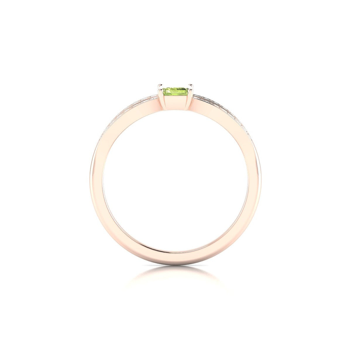 Prestige | 18k Rose Gold 6 x 4 mm Emerald Peridot Ring
