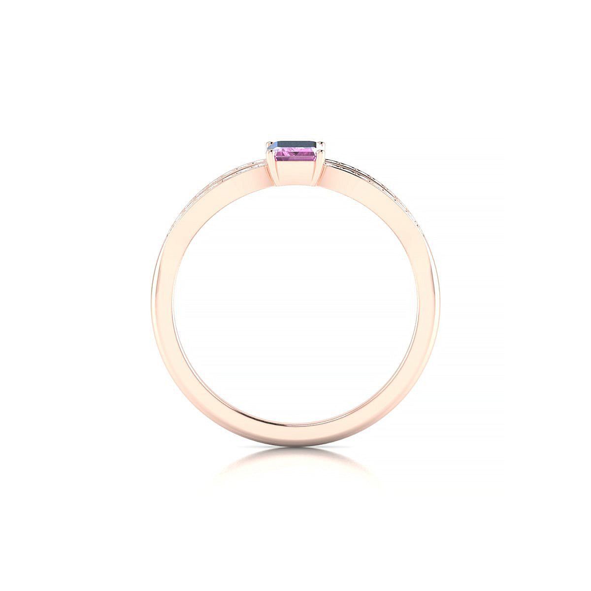 Prestige | 18k Rose Gold 6 x 4 mm Emerald Pink Sapphire Ring