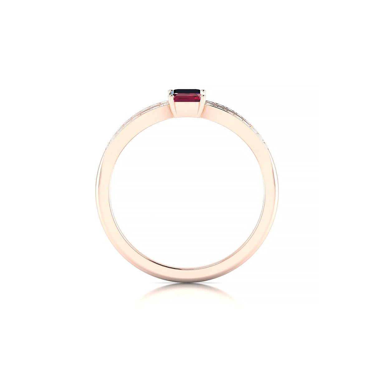 Prestige | 18k Rose Gold 6 x 4 mm Emerald Ruby Ring