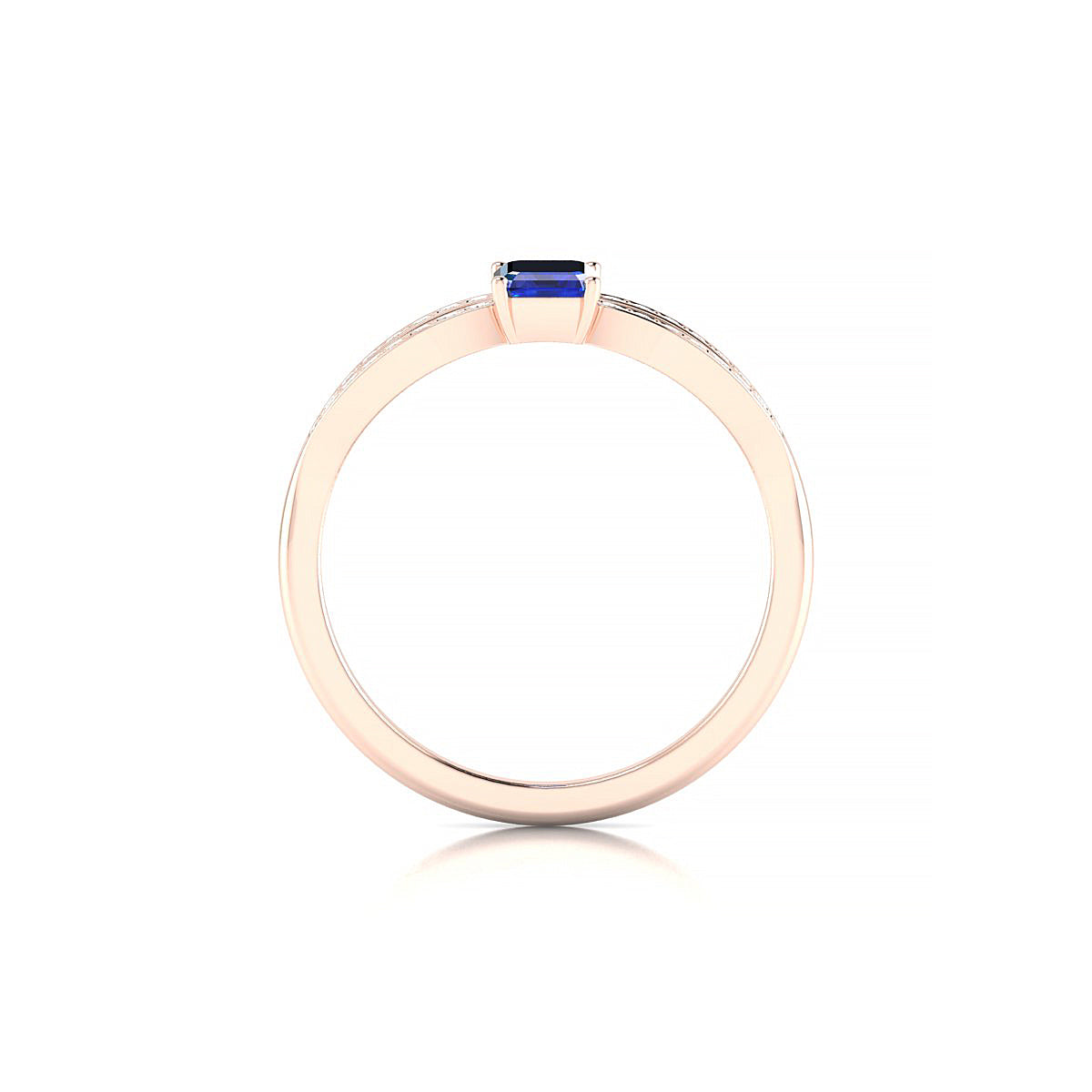 Prestige | 18k Rose Gold 6 x 4 mm Emerald Sapphire Ring