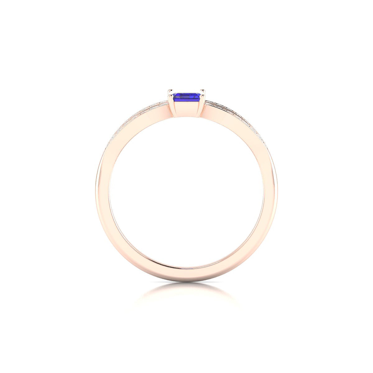 Prestige | 18k Rose Gold 6 x 4 mm Emerald Tanzanite Ring
