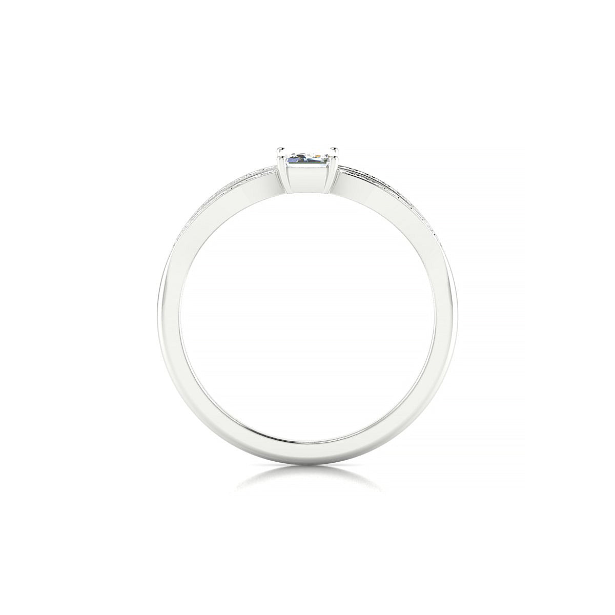 Prestige | 18k White Gold 6 x 4 mm Emerald Diamond Ring