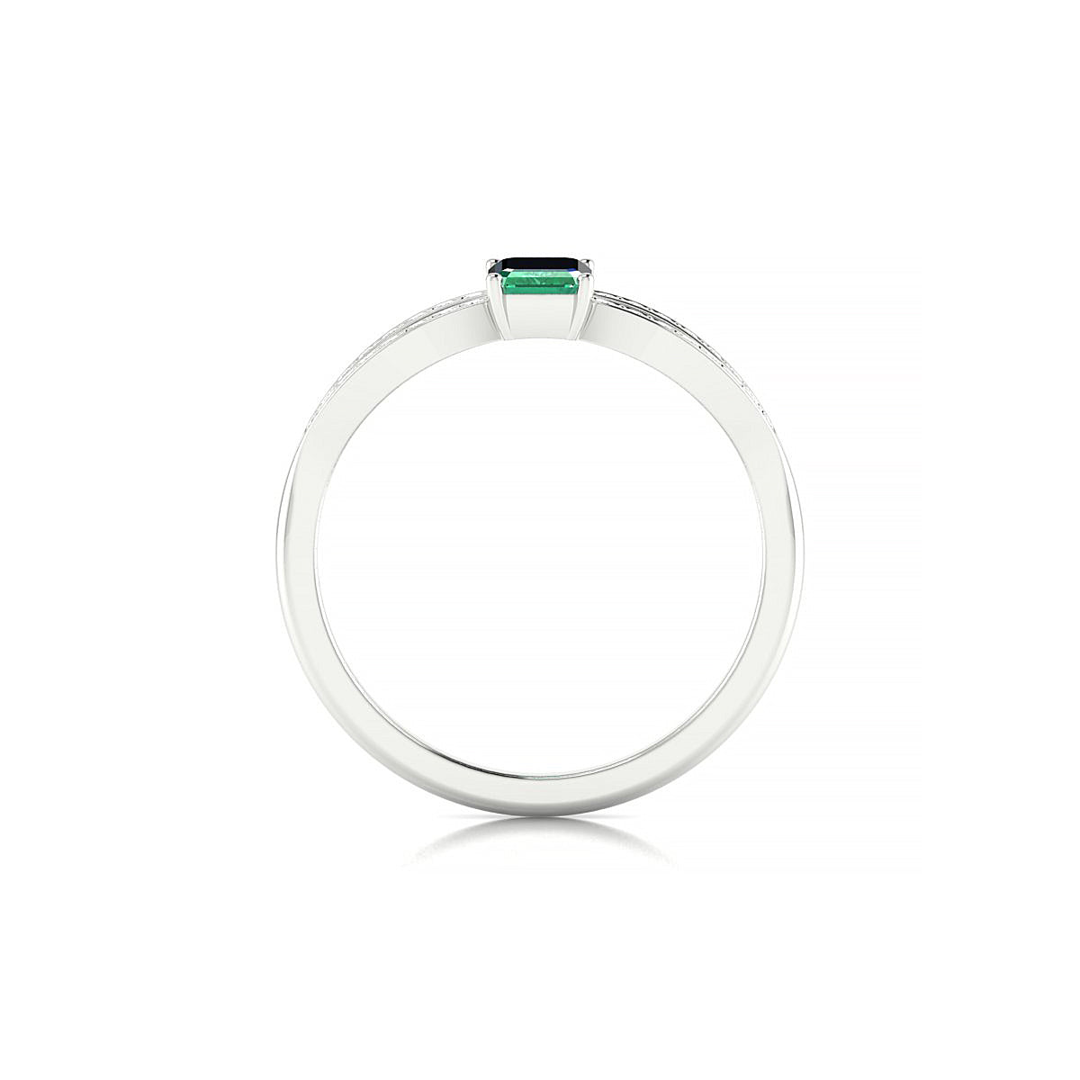 Prestige | 18k White Gold 6 x 4 mm Emerald Emerald Ring
