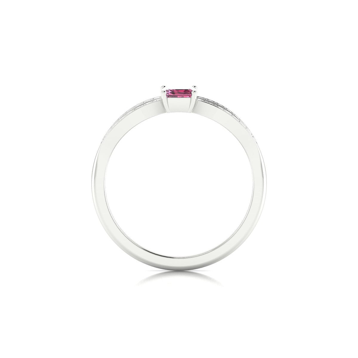 Prestige | 18k White Gold 6 x 4 mm Emerald Rhodolite Ring