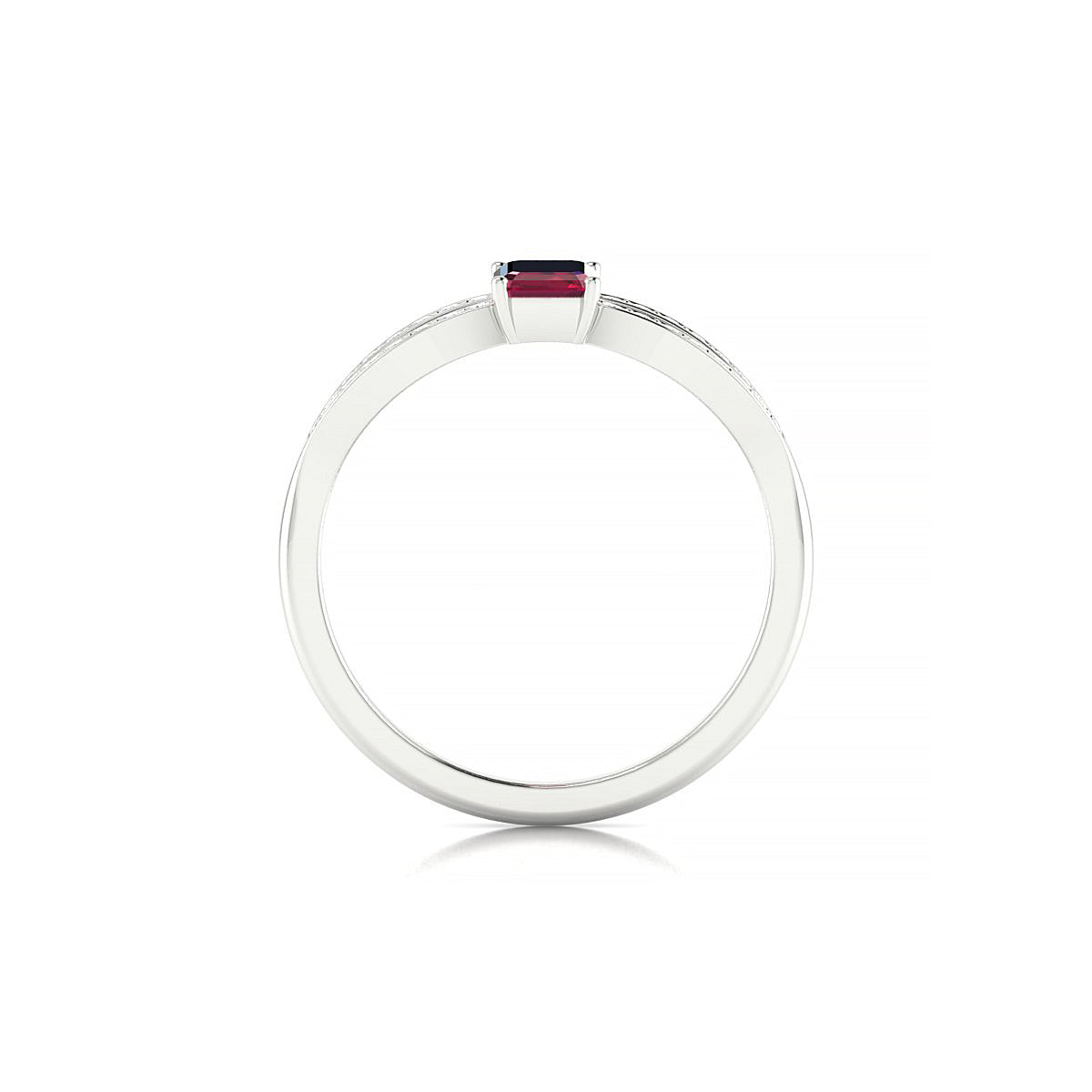 Prestige | 18k White Gold 6 x 4 mm Emerald Ruby Ring