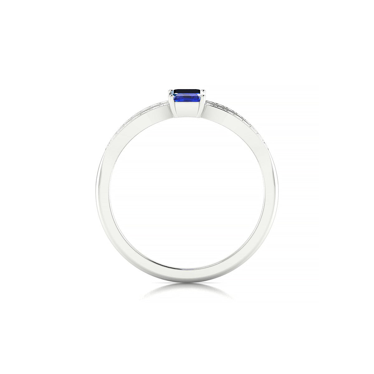 Prestige | 18k White Gold 6 x 4 mm Emerald Sapphire Ring