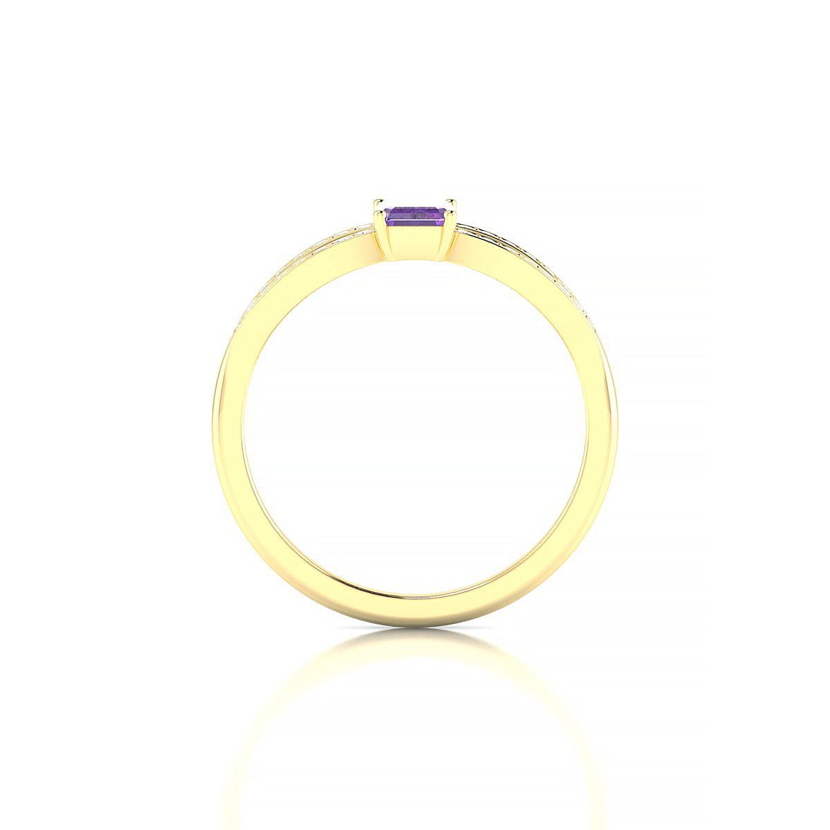 Prestige | 18k Yellow Gold 6 x 4 mm Emerald Amethyst Ring