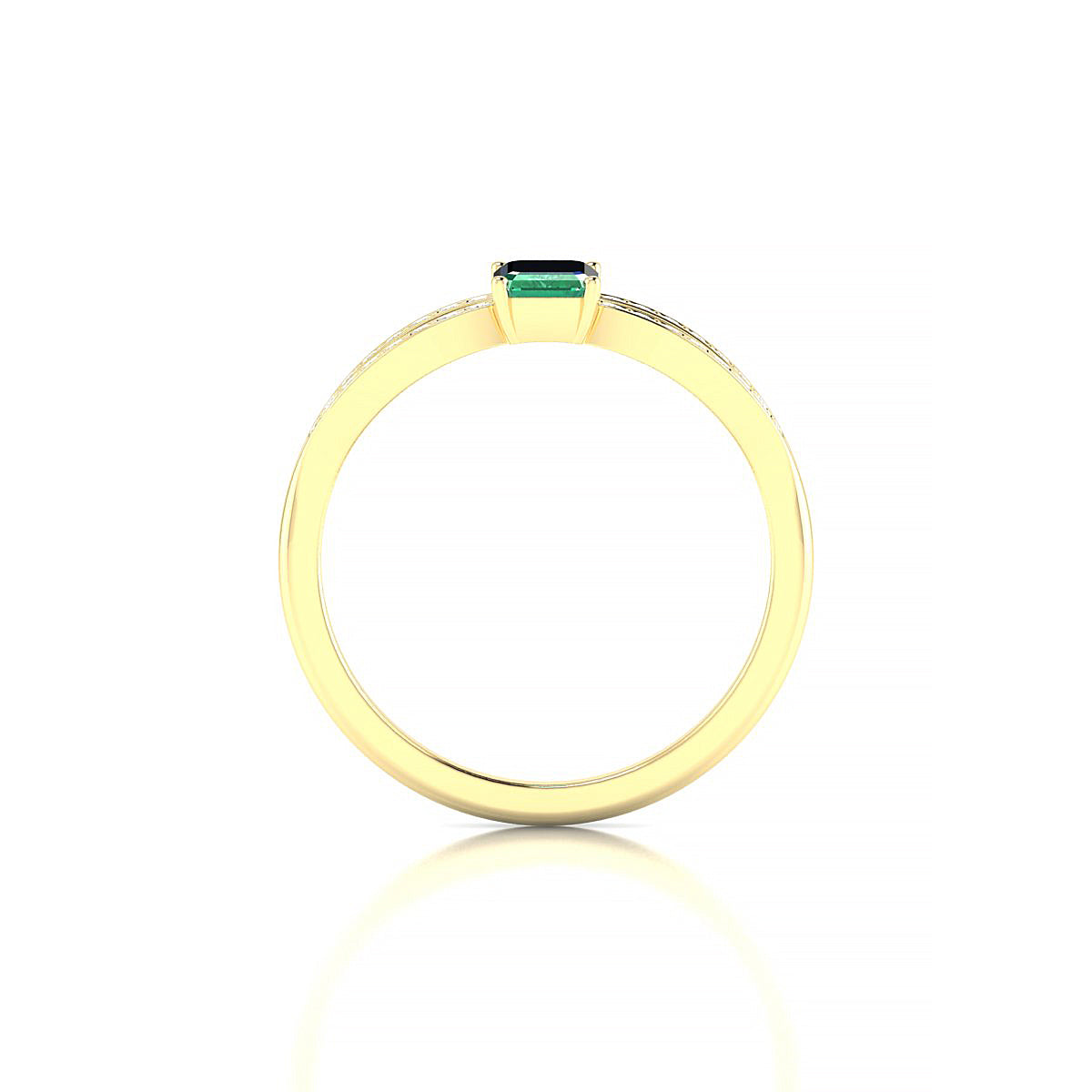 Prestige | 18k Yellow Gold 6 x 4 mm Emerald Emerald Ring