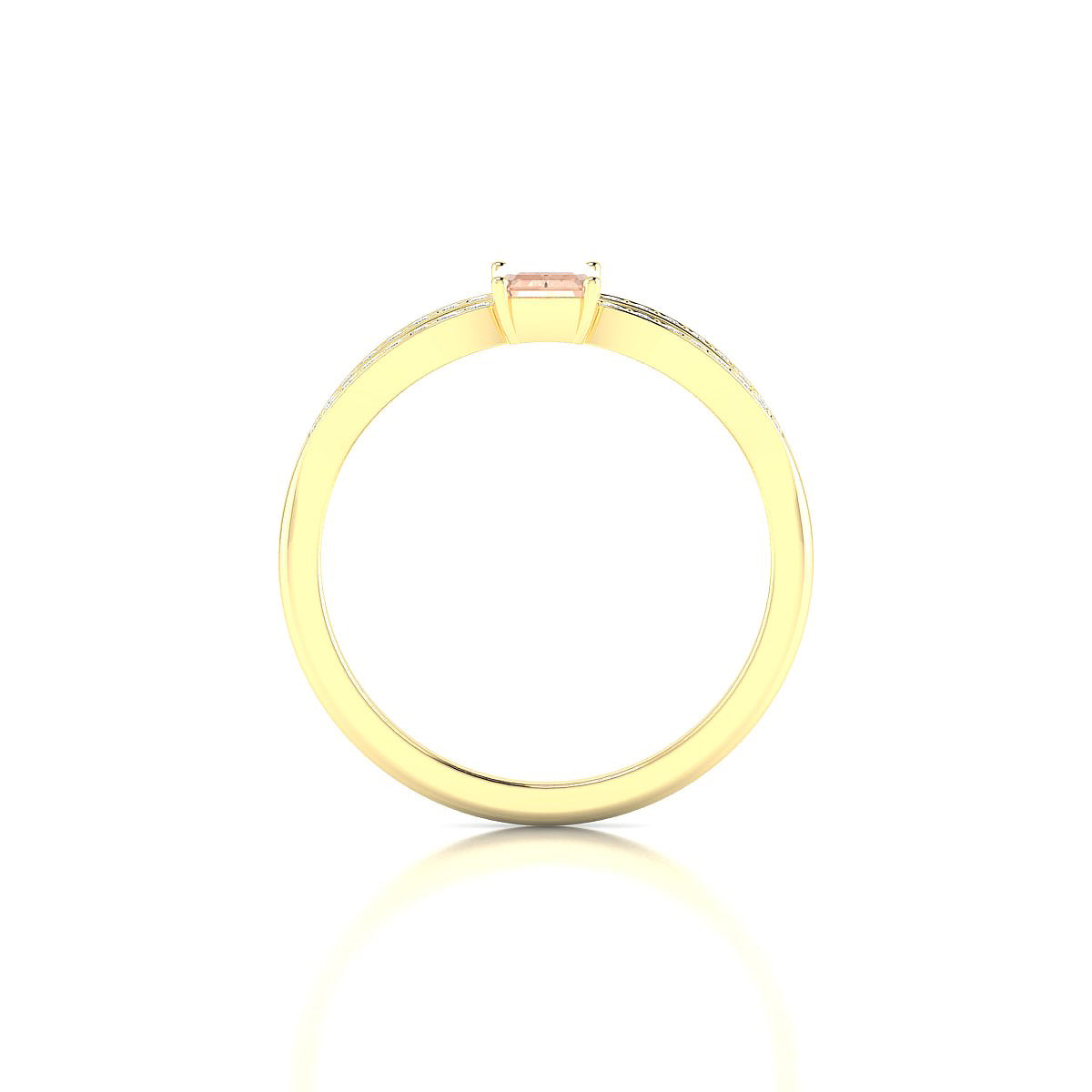Prestige | 18k Yellow Gold 6 x 4 mm Emerald Morganite Ring