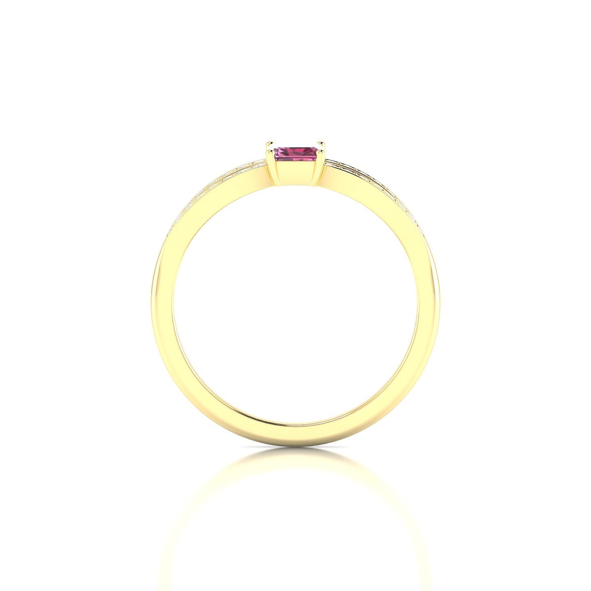 Prestige | 18k Yellow Gold 6 x 4 mm Emerald Rhodolite Ring