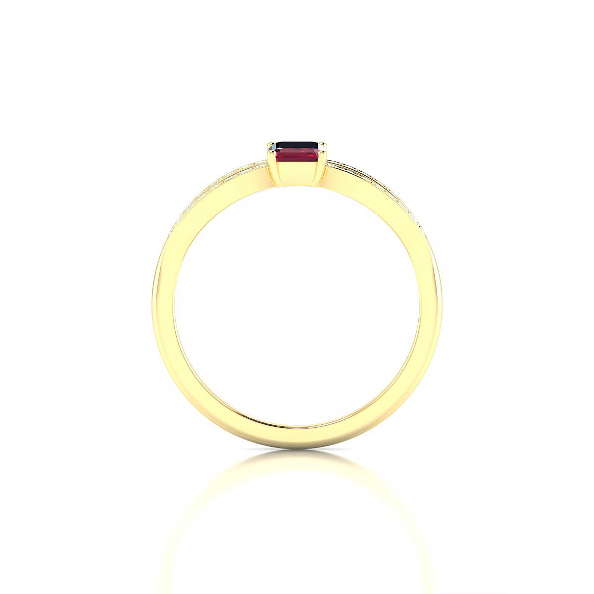 Prestige | 18k Yellow Gold 6 x 4 mm Emerald Ruby Ring
