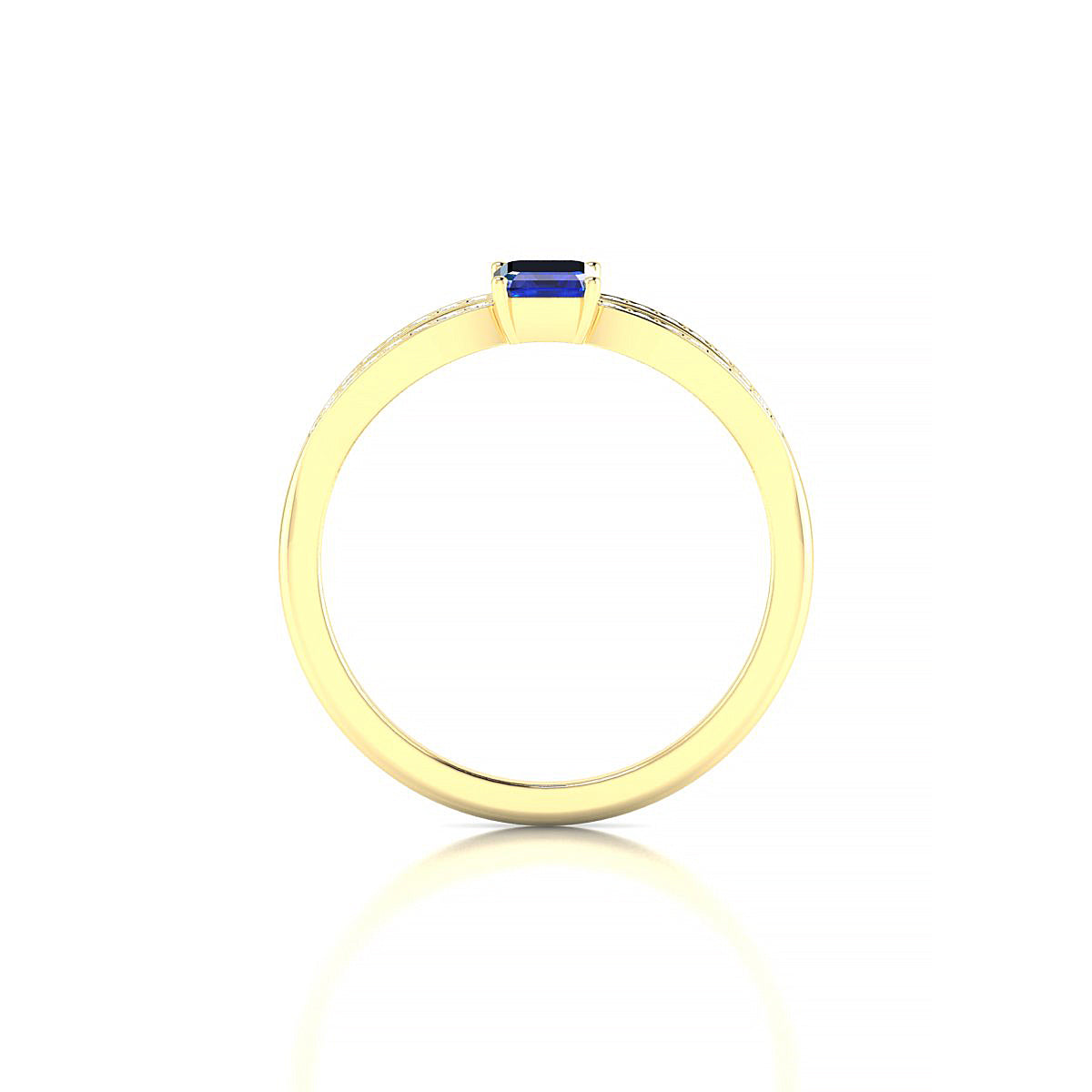 Prestige | 18k Yellow Gold 6 x 4 mm Emerald Sapphire Ring