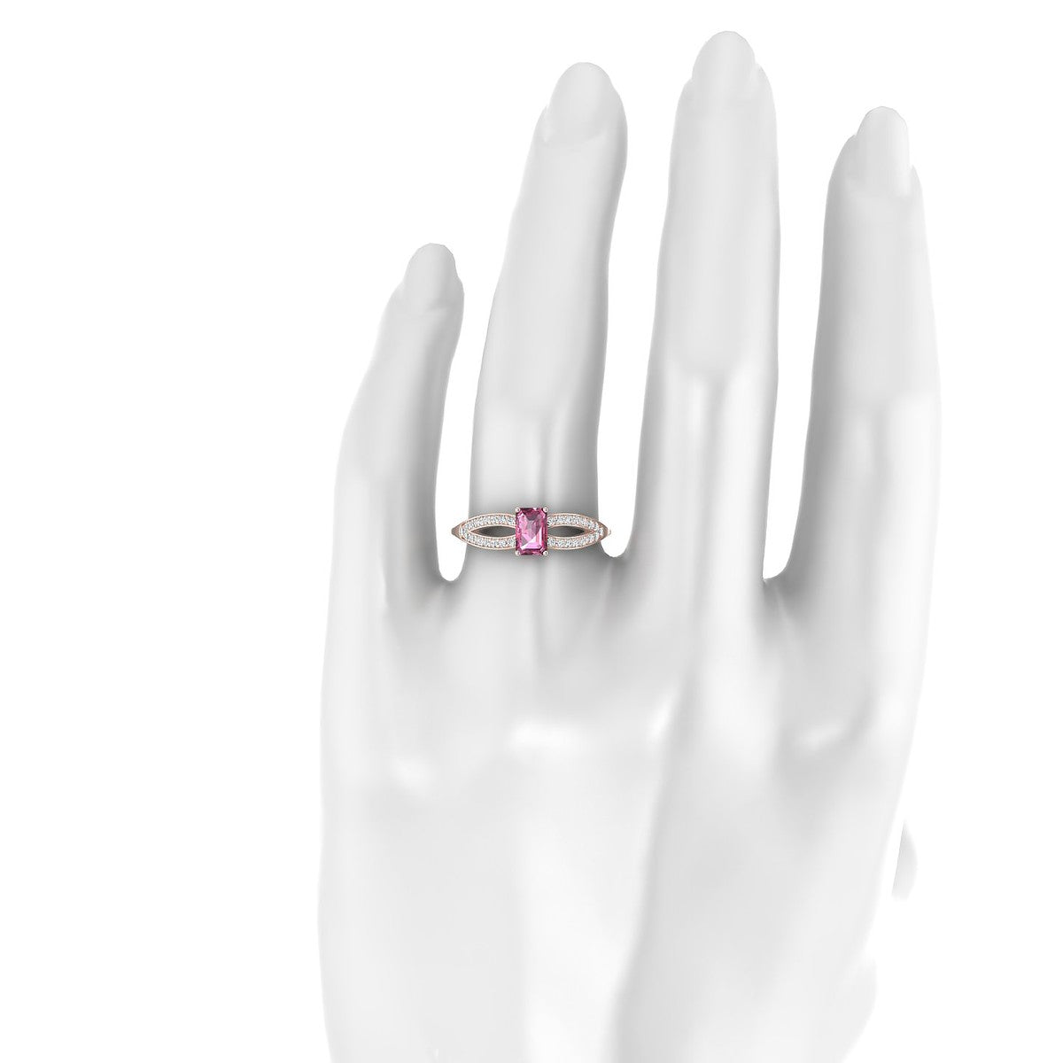 Prestige | 18k Rose Gold 6 x 4 mm Emerald Rhodolite Ring