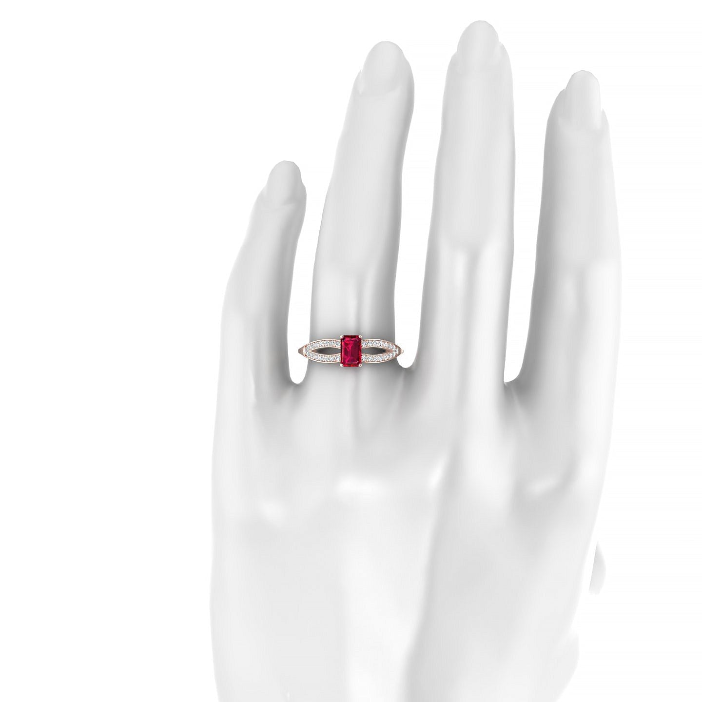 Prestige | 18k Rose Gold 6 x 4 mm Emerald Ruby Ring