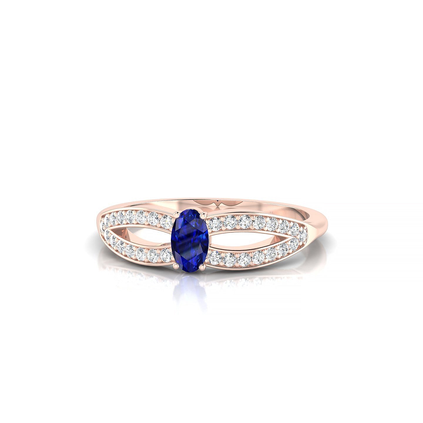 Prestige | 18k Rose Gold 5 x 3 mm Oval Sapphire Ring