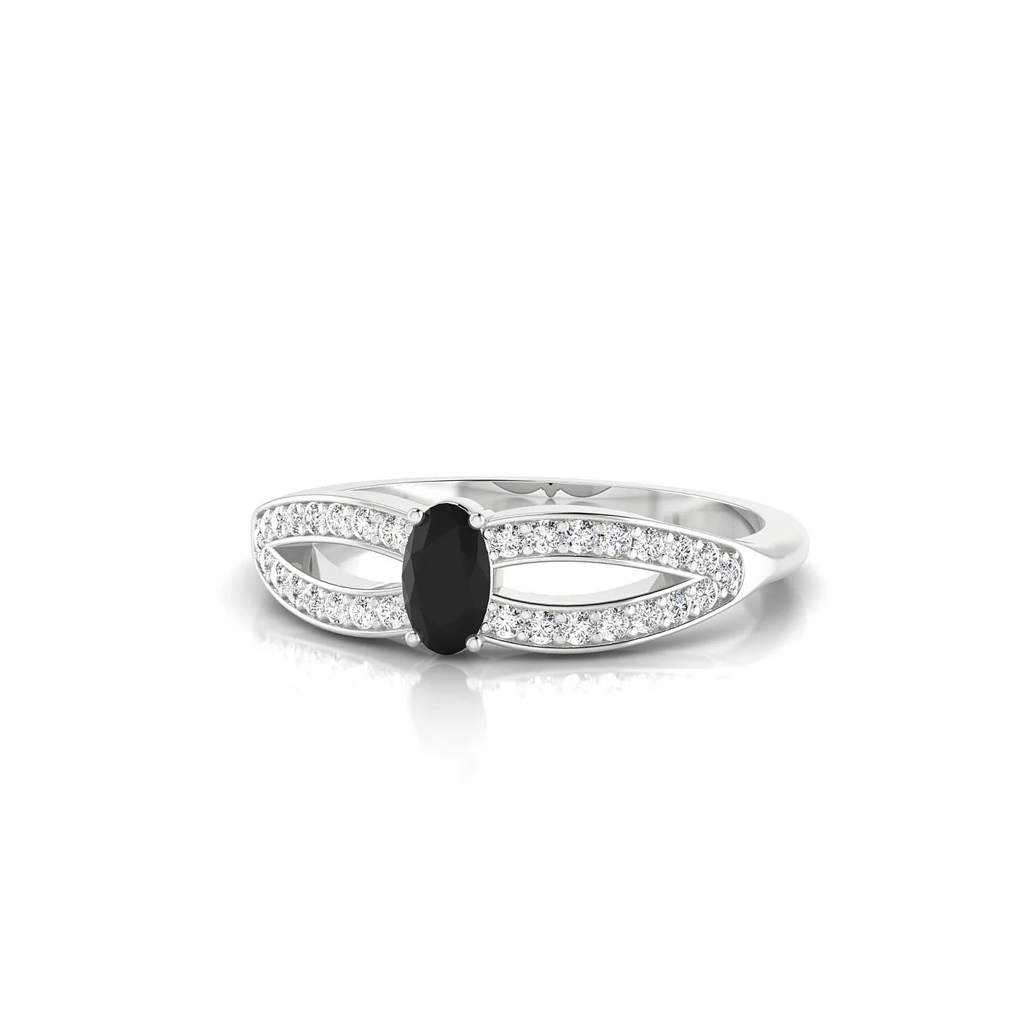 Prestige | 18k White Gold 5 x 3 mm Oval Black Diamond Ring