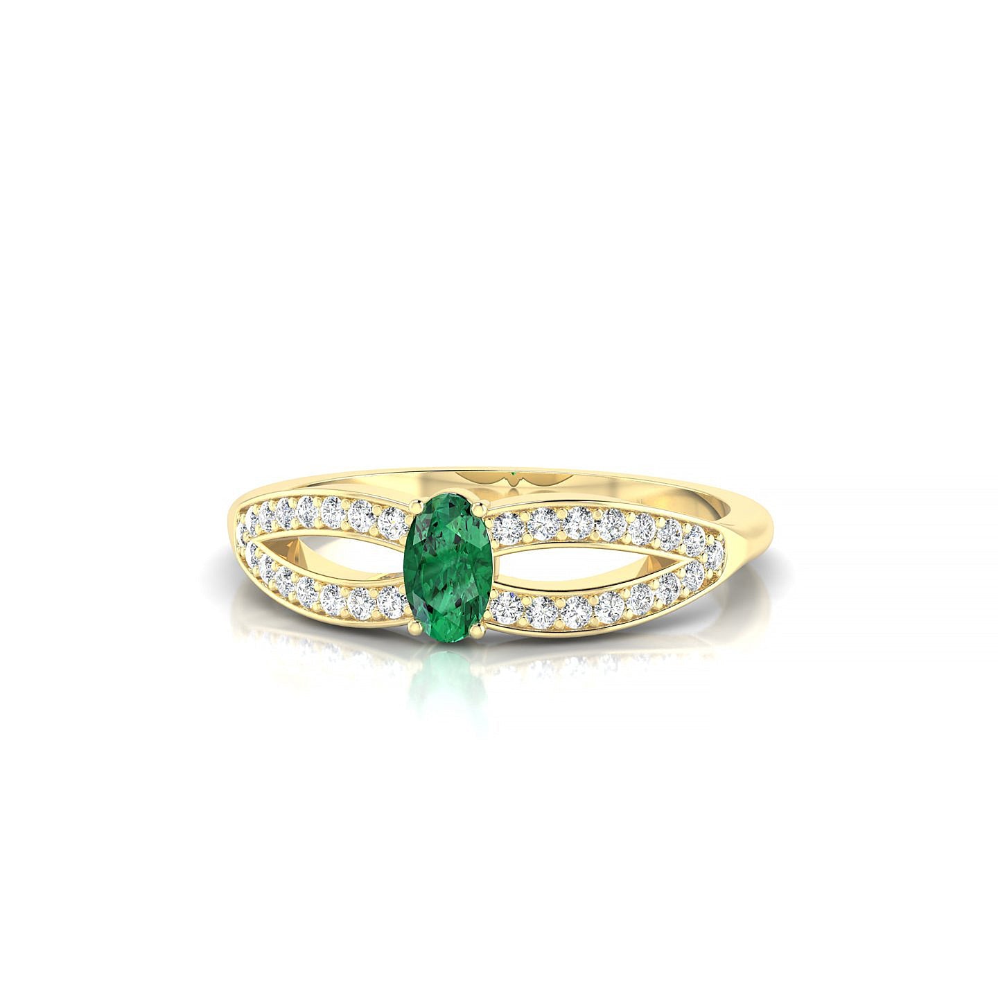 Prestige | 18k Yellow Gold 5 x 3 mm Oval Emerald Ring