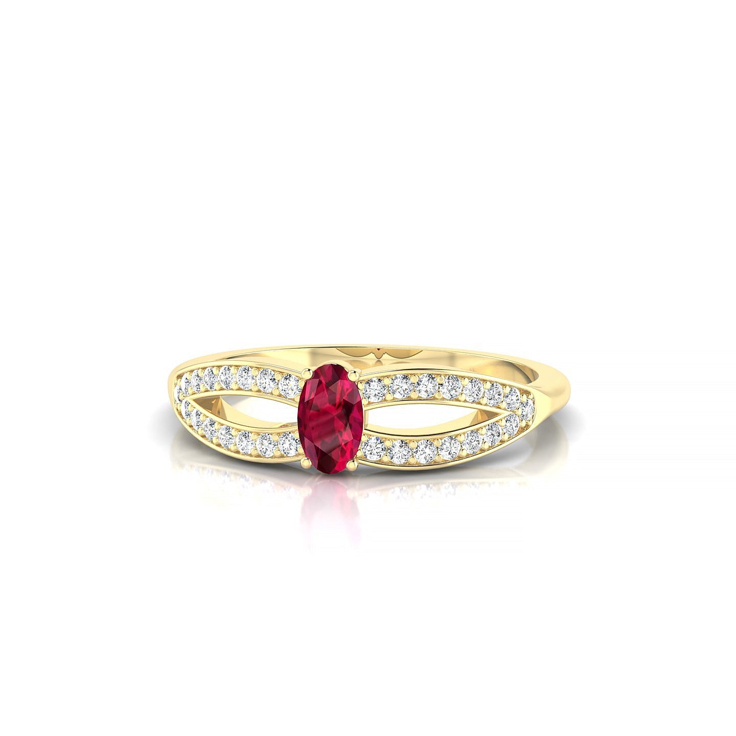 Prestige | 18k Yellow Gold 5 x 3 mm Oval Ruby Ring