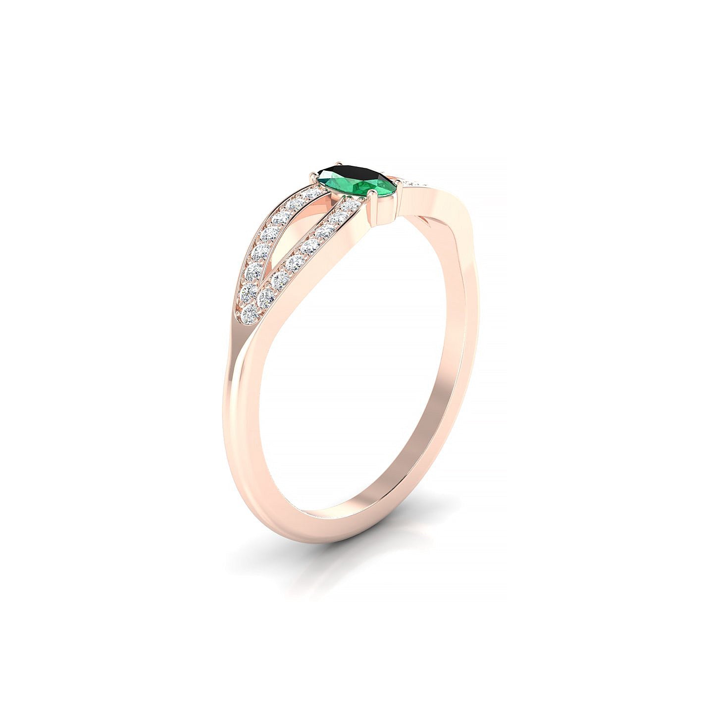 Prestige | 18k Rose Gold 5 x 3 mm Oval Emerald Ring