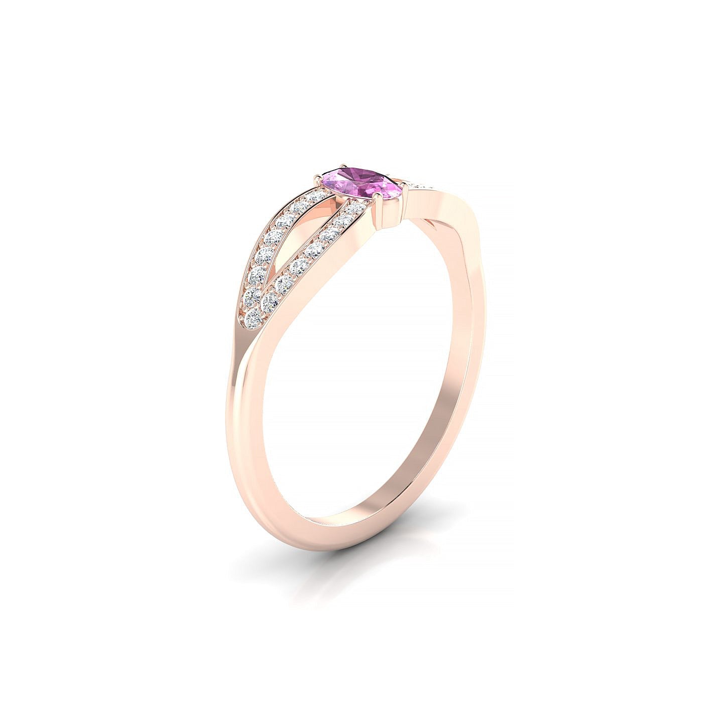 Prestige | 18k Rose Gold 5 x 3 mm Oval Pink Sapphire Ring