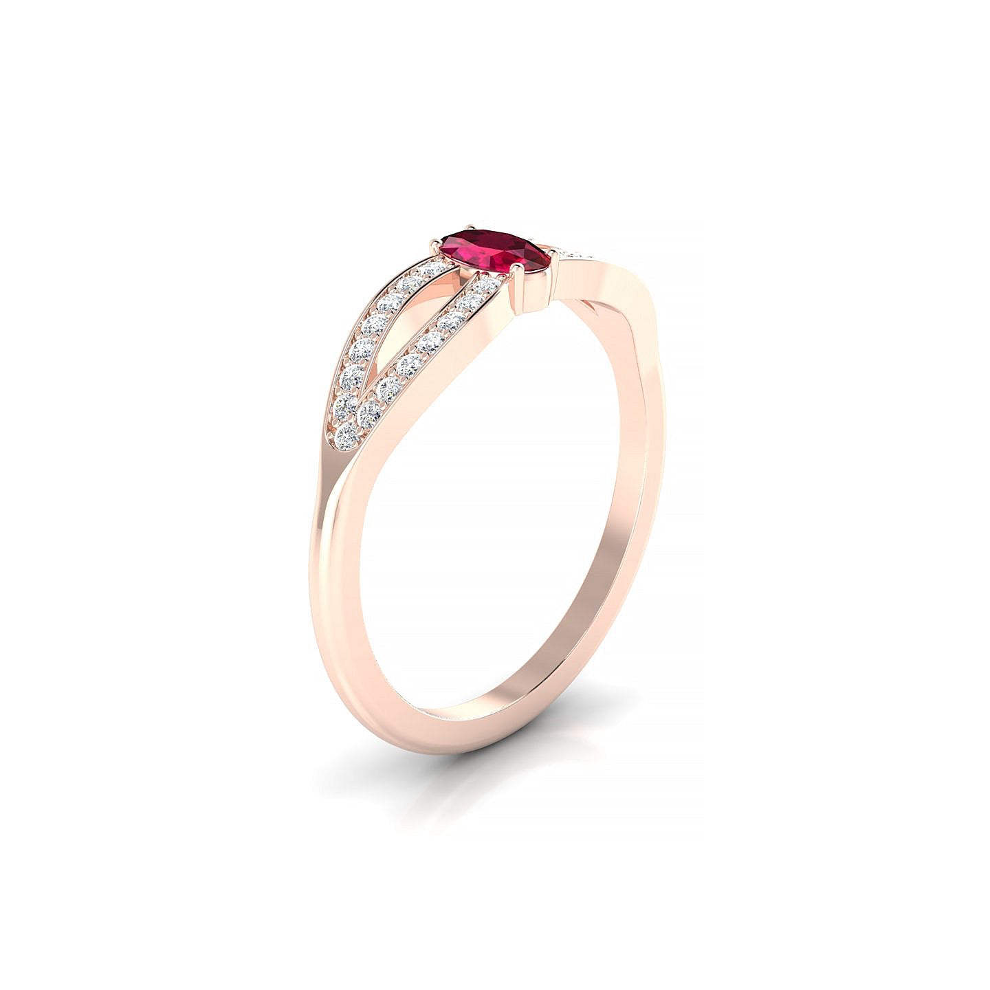 Prestige | 18k Rose Gold 5 x 3 mm Oval Ruby Ring