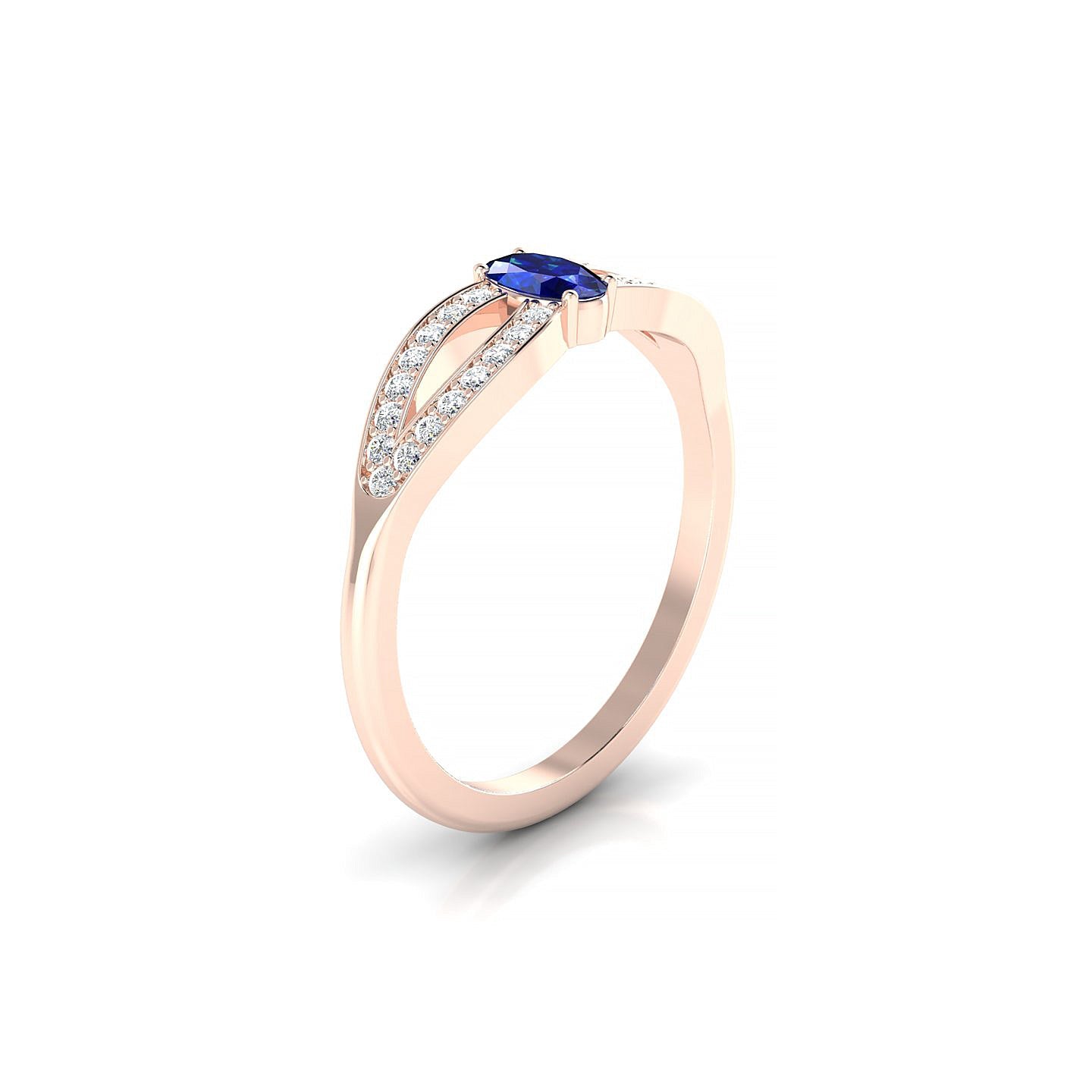 Prestige | 18k Rose Gold 5 x 3 mm Oval Sapphire Ring