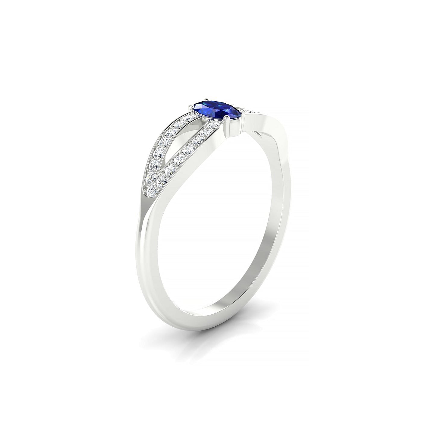 Prestige | 18k White Gold 5 x 3 mm Oval Sapphire Ring