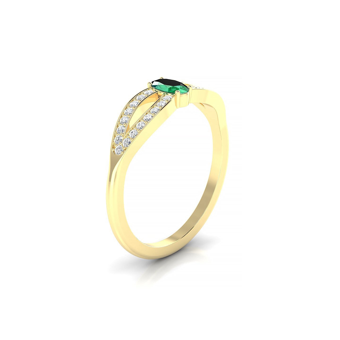 Prestige | 18k Yellow Gold 5 x 3 mm Oval Emerald Ring