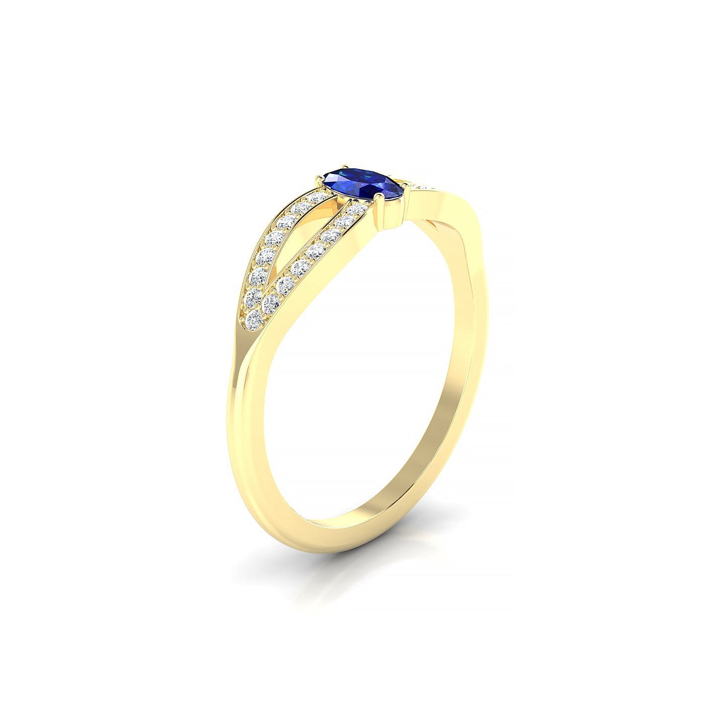 Prestige | 18k Yellow Gold 5 x 3 mm Oval Sapphire Ring