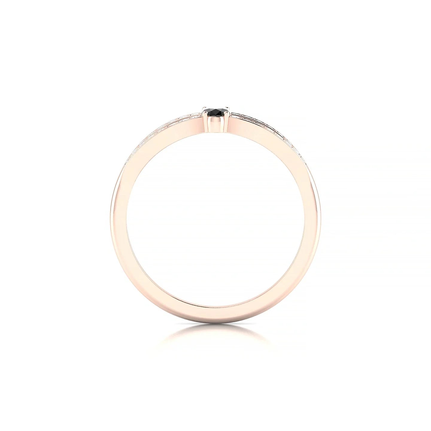 Prestige | 18k Rose Gold 5 x 3 mm Oval Black Diamond Ring