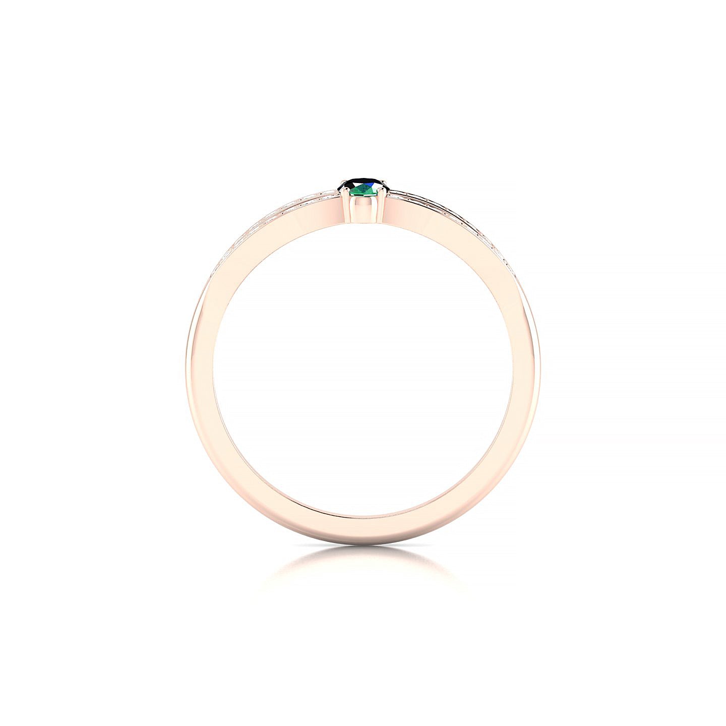 Prestige | 18k Rose Gold 5 x 3 mm Oval Emerald Ring
