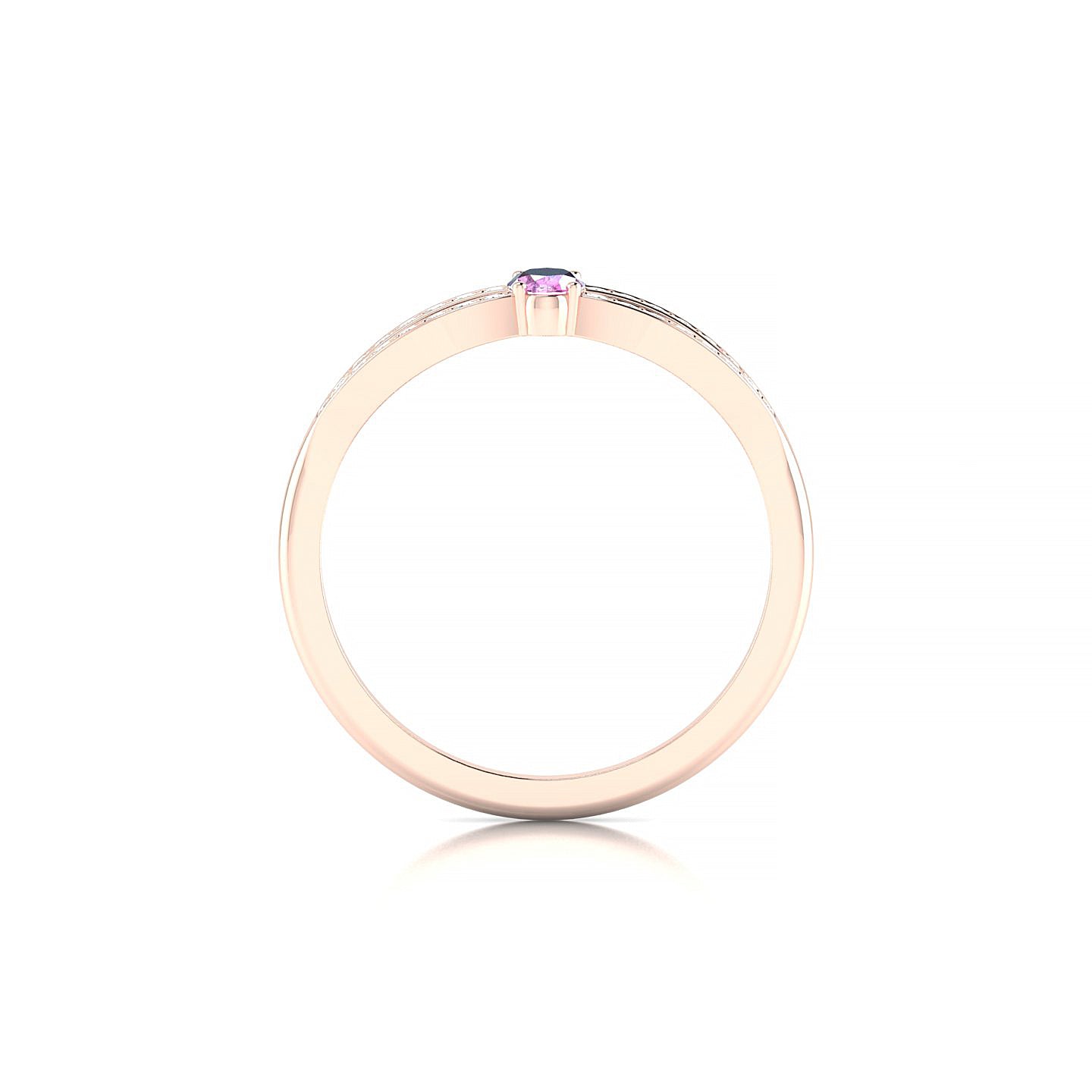 Prestige | 18k Rose Gold 5 x 3 mm Oval Pink Sapphire Ring
