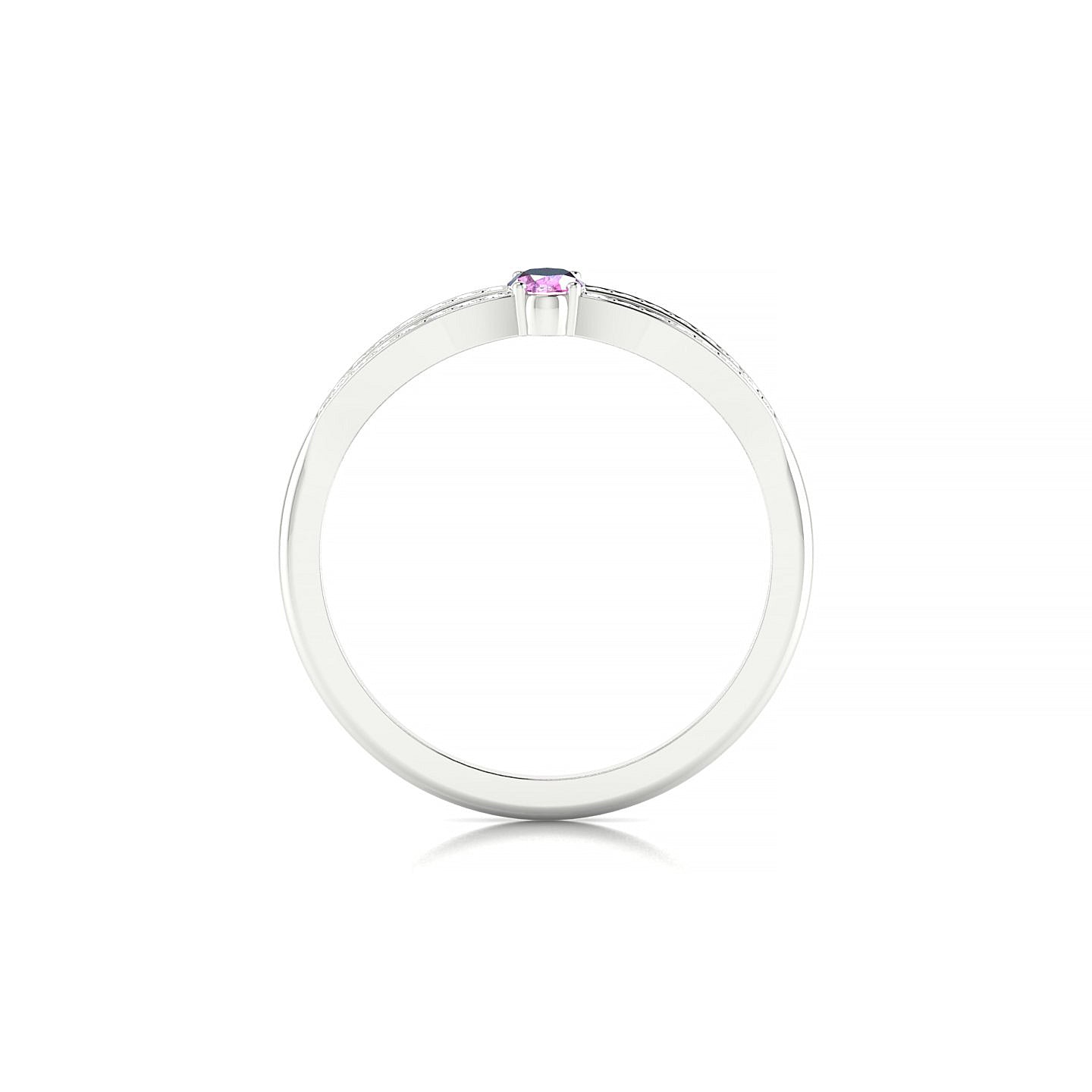 Prestige | 18k White Gold 5 x 3 mm Oval Pink Sapphire Ring