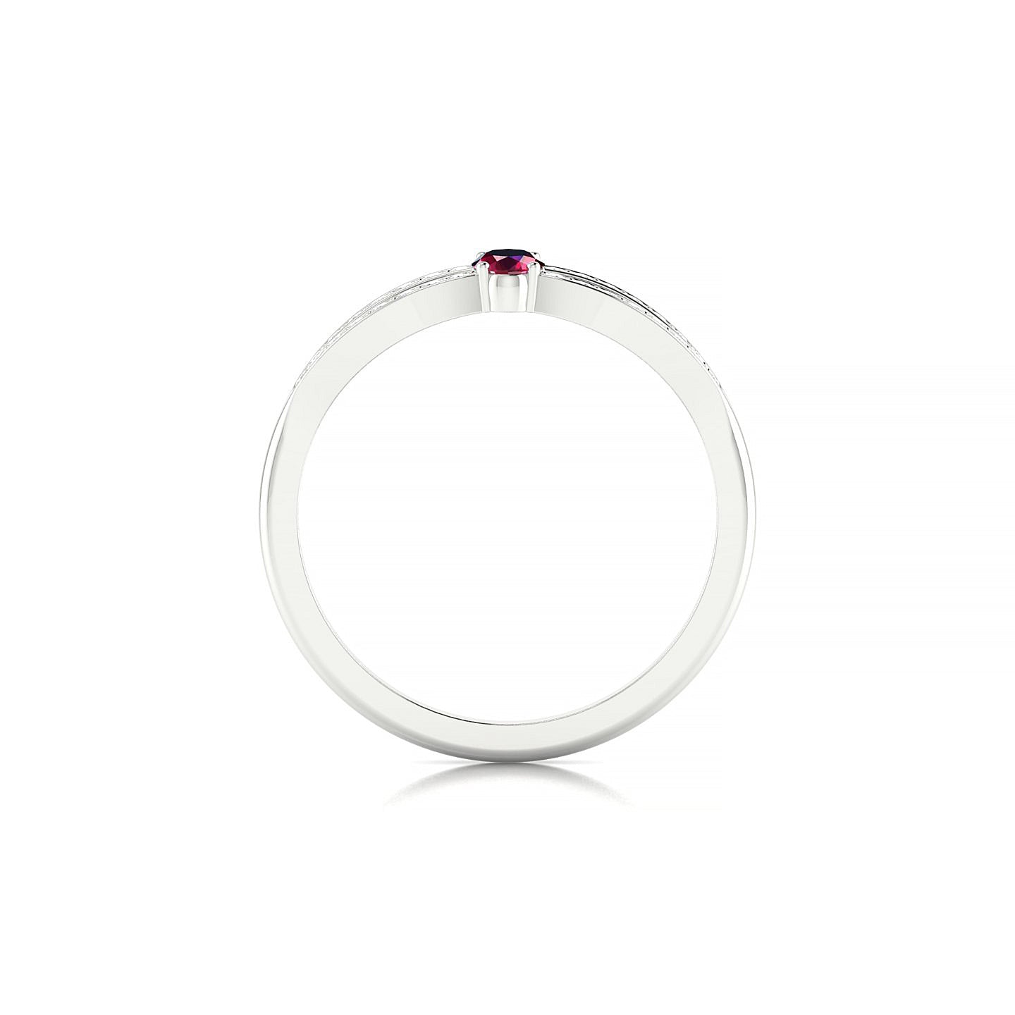 Prestige | 18k White Gold 5 x 3 mm Oval Ruby Ring