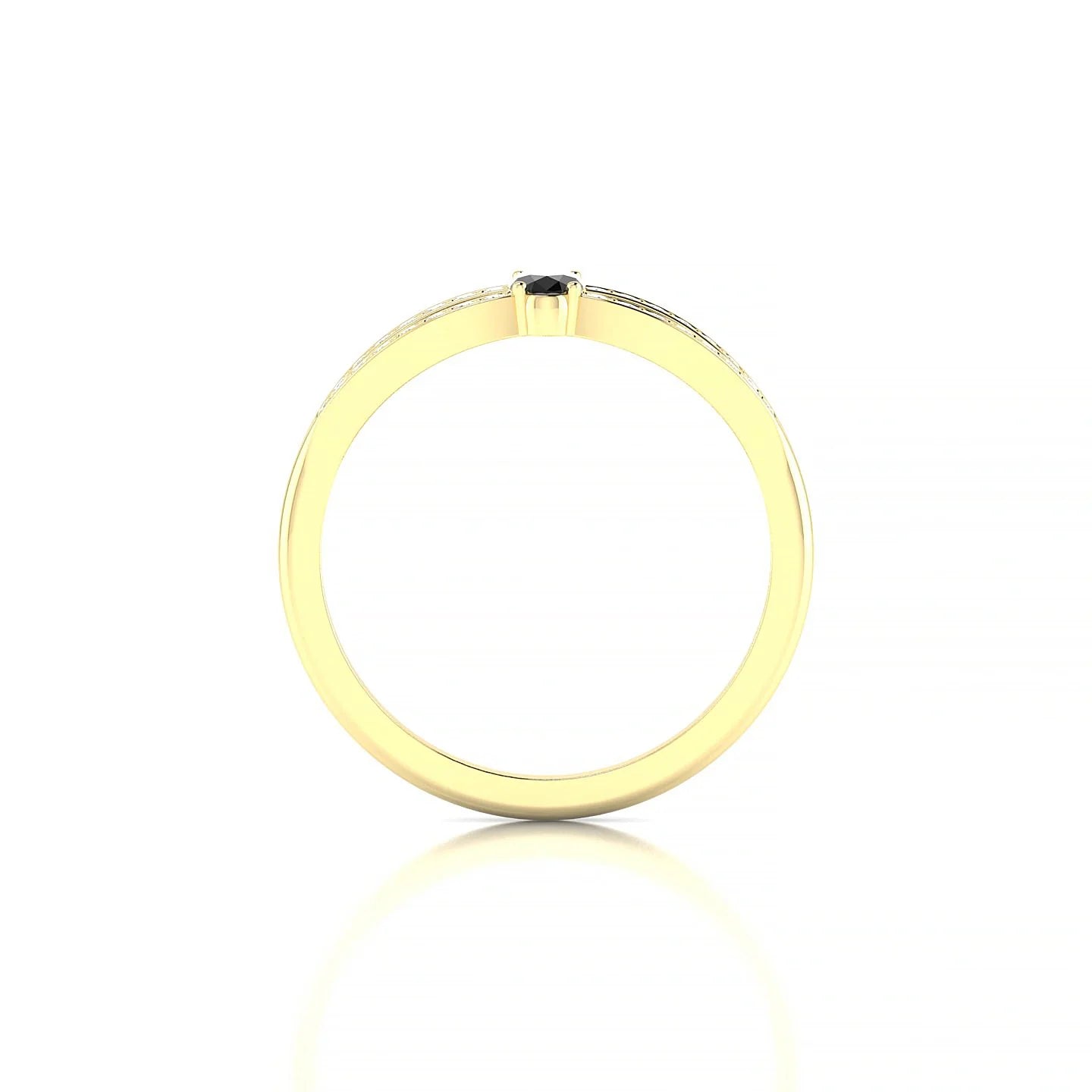 Prestige | 18k Yellow Gold 5 x 3 mm Oval Black Diamond Ring