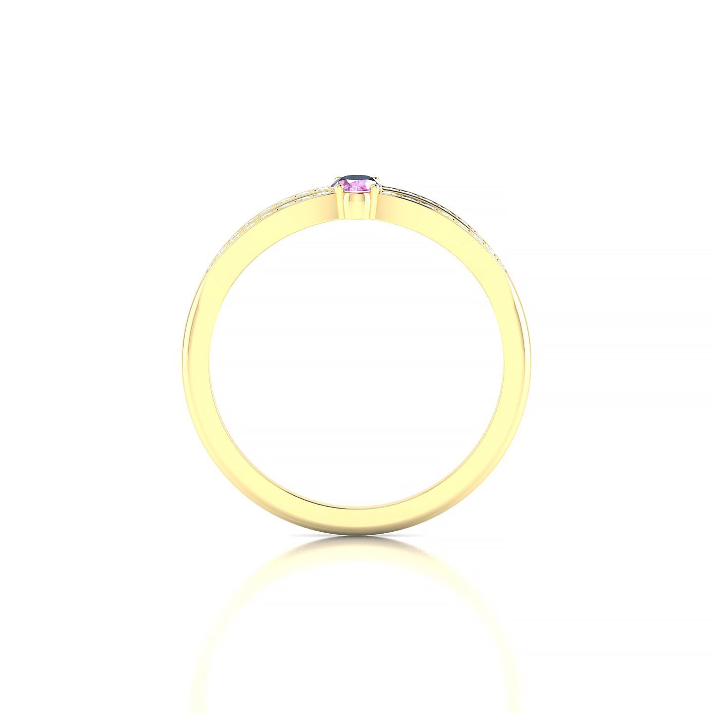 Prestige | 18k Yellow Gold 5 x 3 mm Oval Pink Sapphire Ring