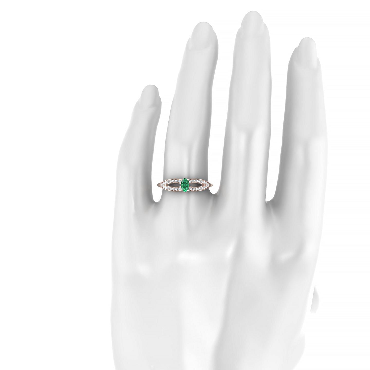 Prestige | 18k Rose Gold 5 x 3 mm Oval Emerald Ring