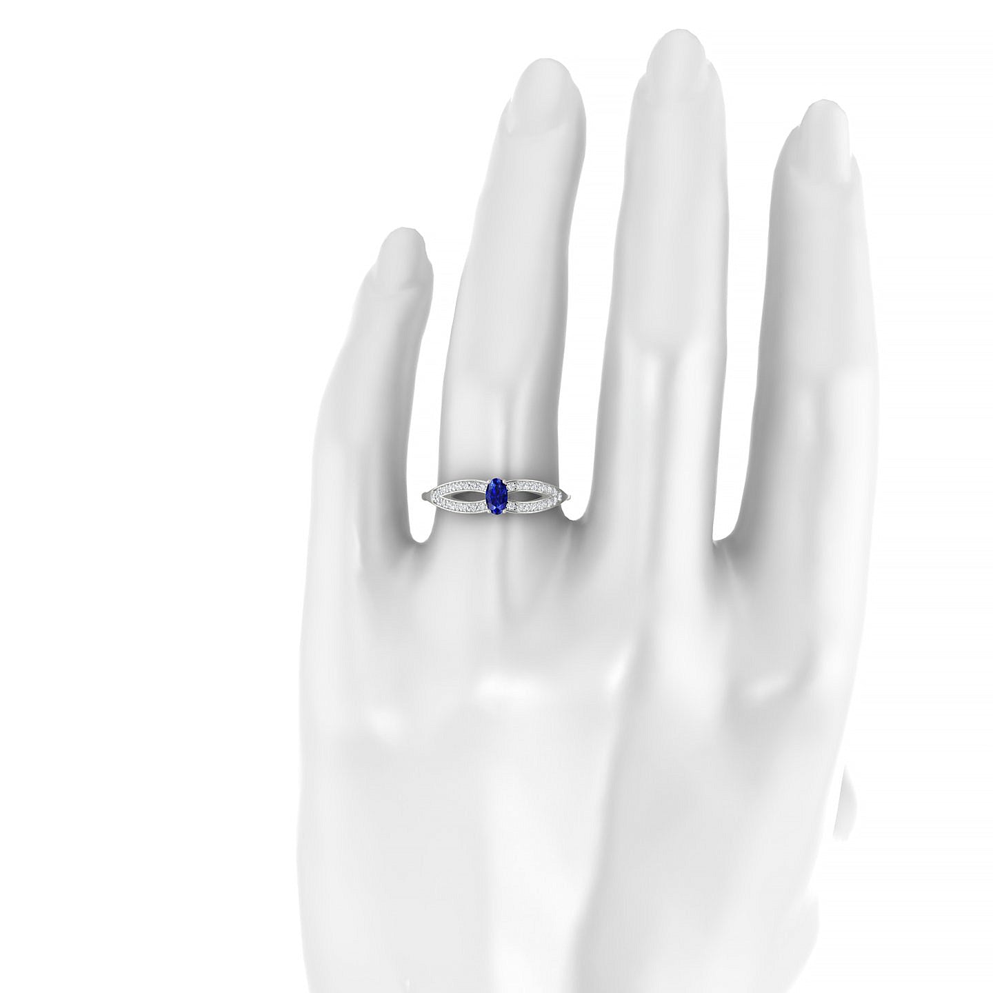 Prestige | 18k White Gold 5 x 3 mm Oval Sapphire Ring