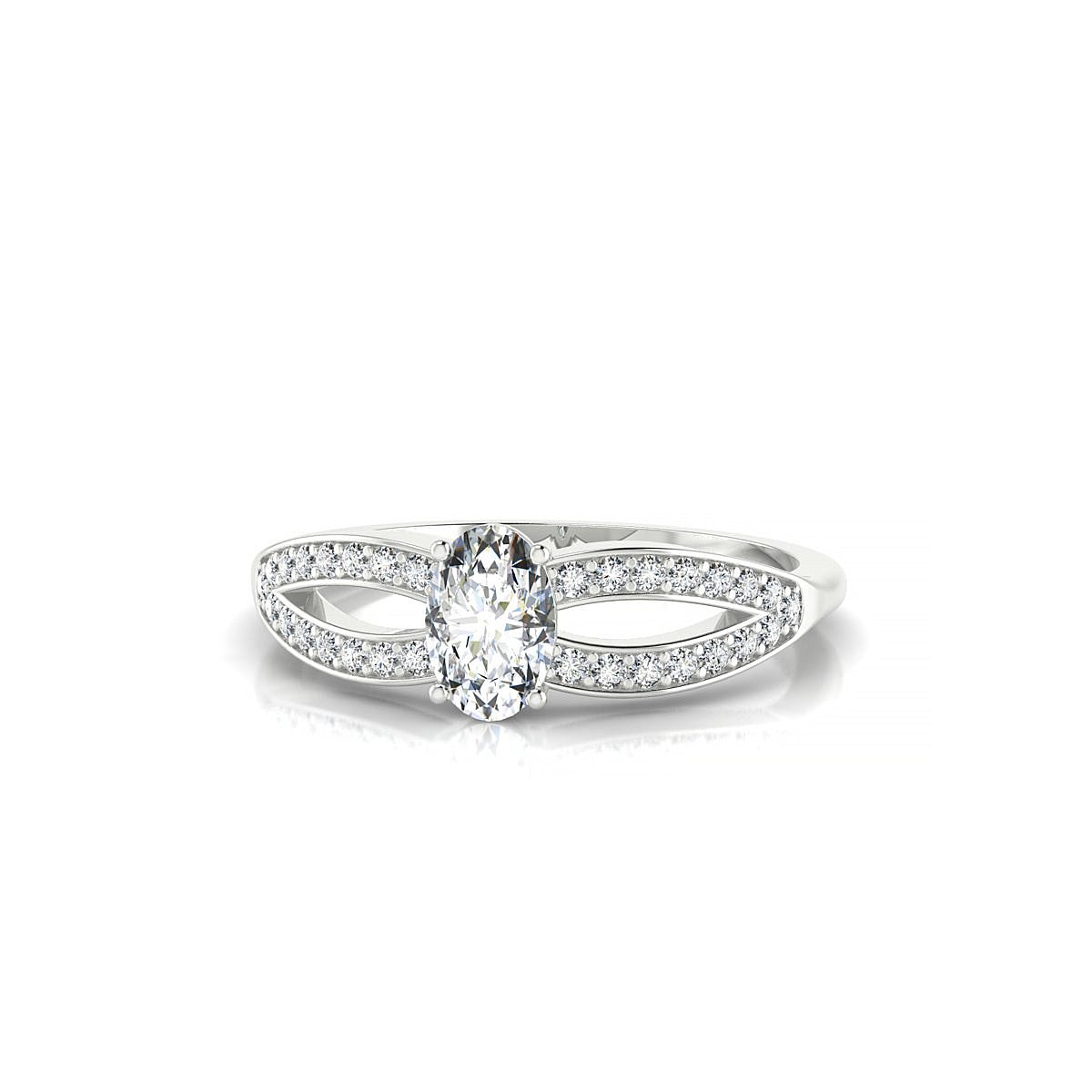 Prestige | 18k White Gold 6 x 4 mm Oval Diamond Ring