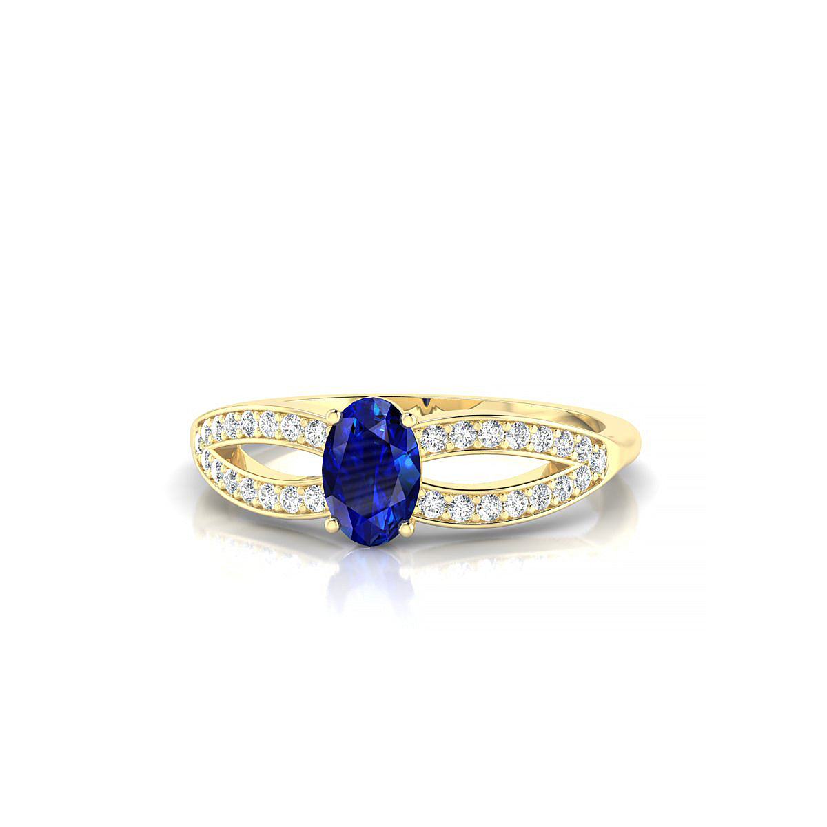 Prestige | 18k Yellow Gold 6 x 4 mm Oval Sapphire Ring