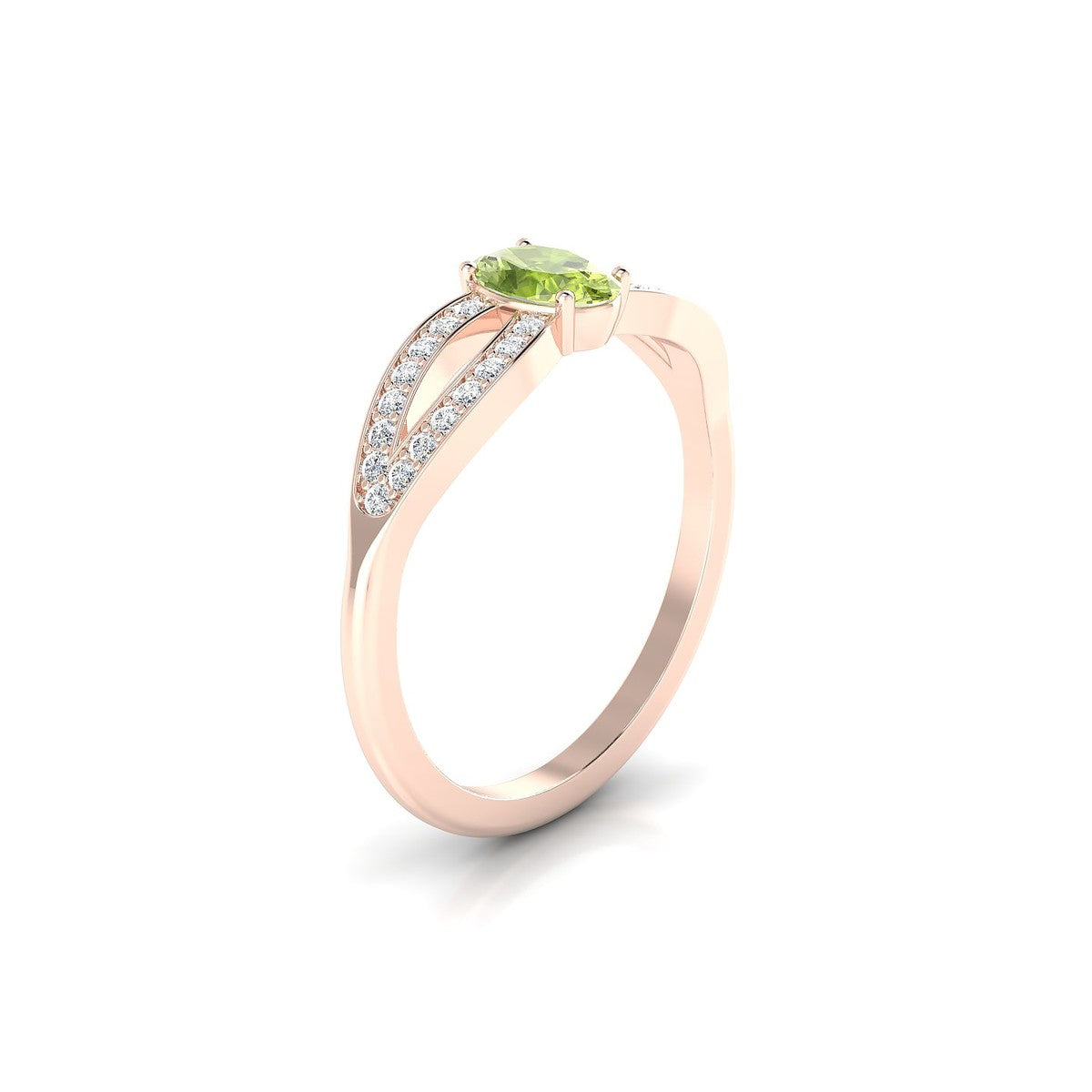 Prestige | 18k Rose Gold 6 x 4 mm Oval Peridot Ring