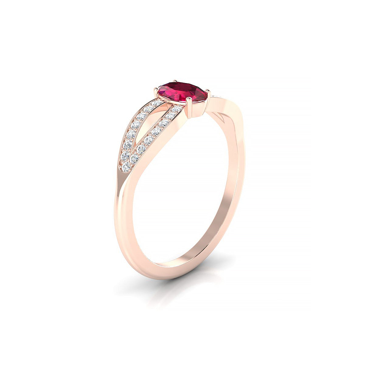 Prestige | 18k Rose Gold 6 x 4 mm Oval Ruby Ring