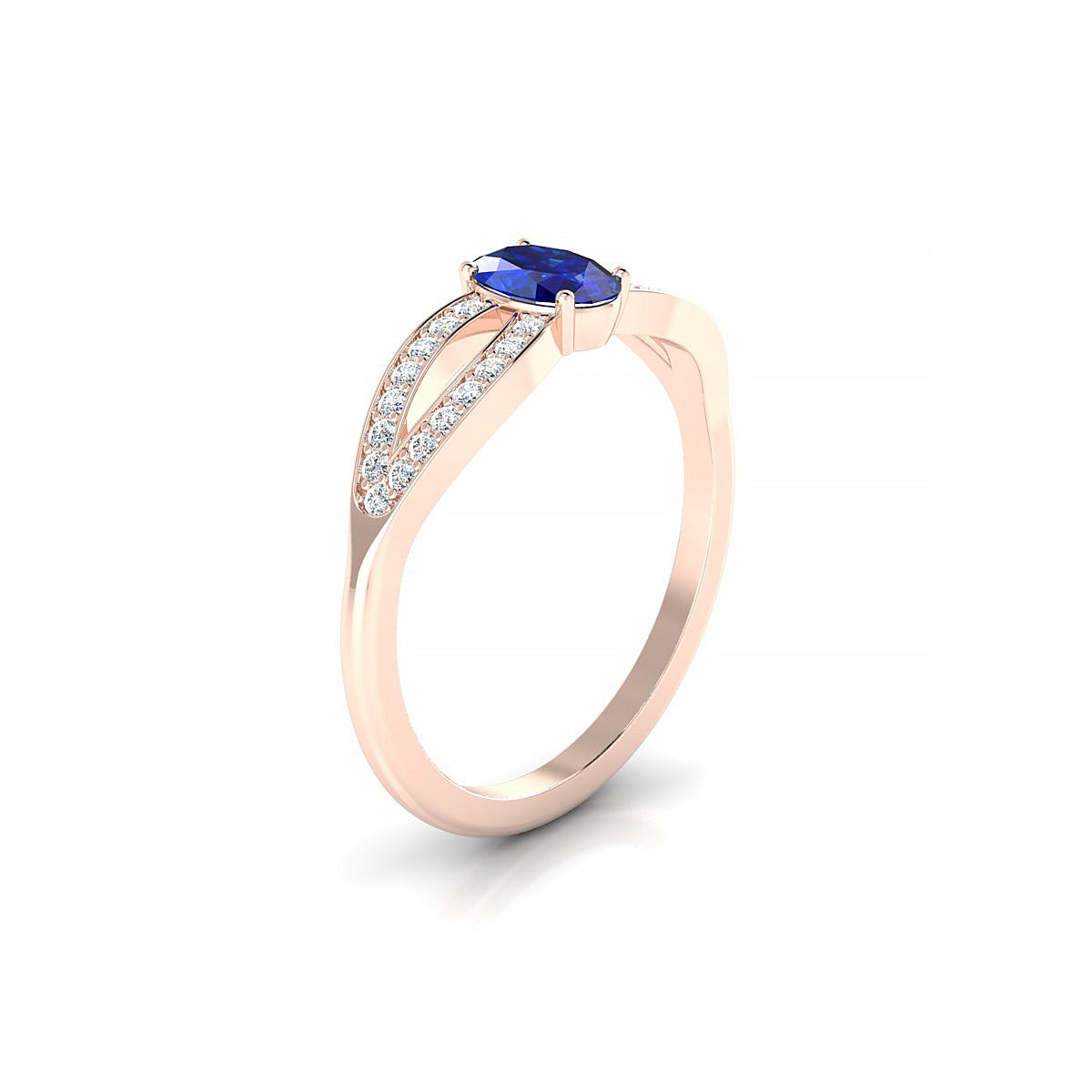 Prestige | 18k Rose Gold 6 x 4 mm Oval Sapphire Ring